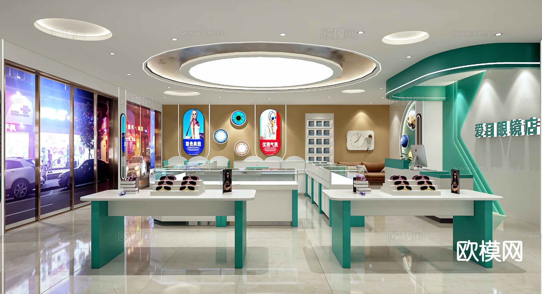 现代眼镜店3d模型下载（渲染图2）