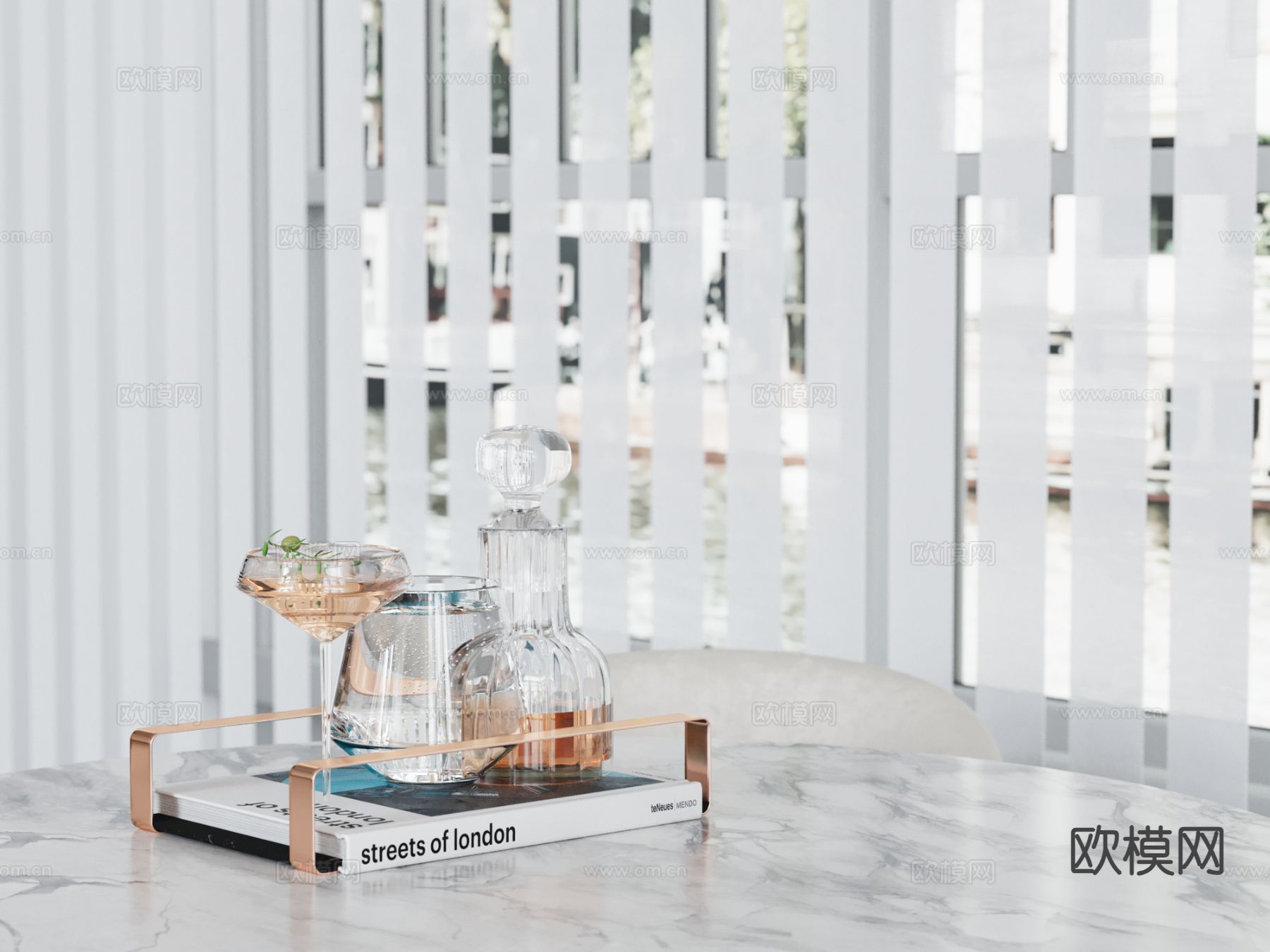 酒杯 酒具 饮料 书籍su模型下载（渲染图2）