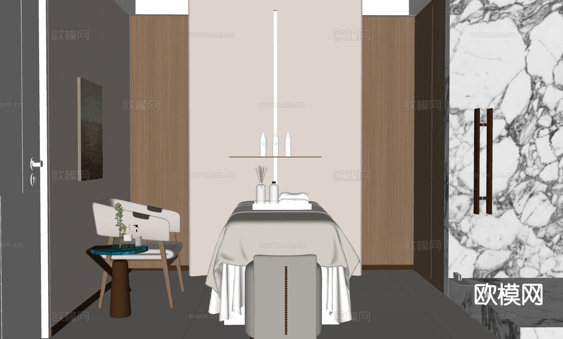 侘寂美容SPA 美容间su模型下载（渲染图1）