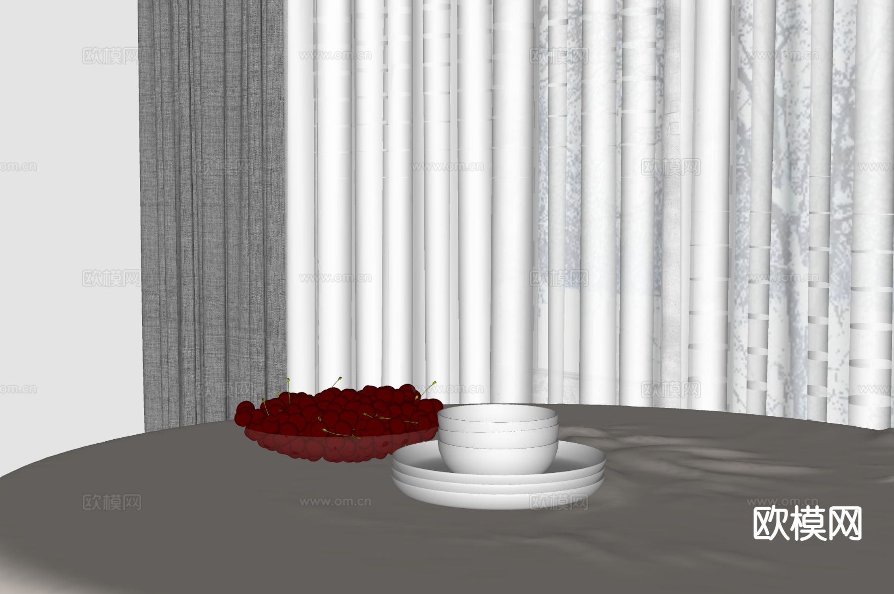 水果 果盘 车厘子su模型下载（渲染图1）