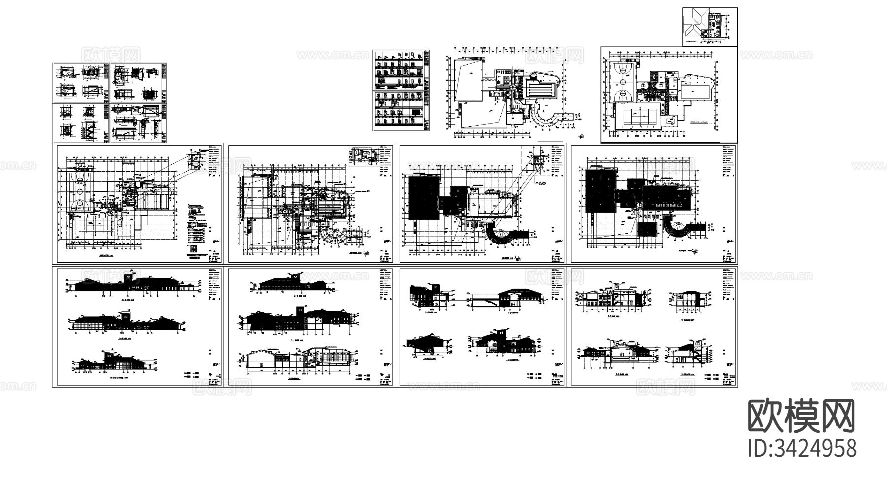 上海会所CAD施工图下载（渲染图6）