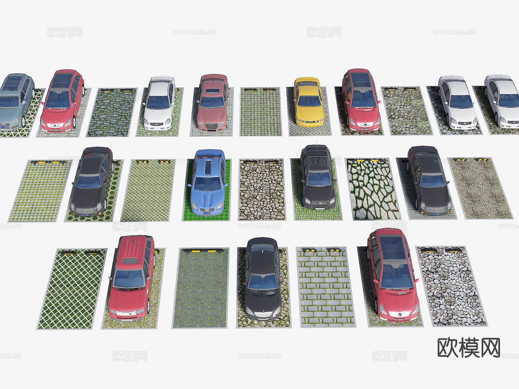 现代停车场 停车位3d模型下载