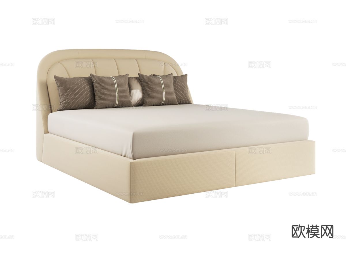 Bentley-BERKELEY- 意式双人床3d模型下载（渲染图1）