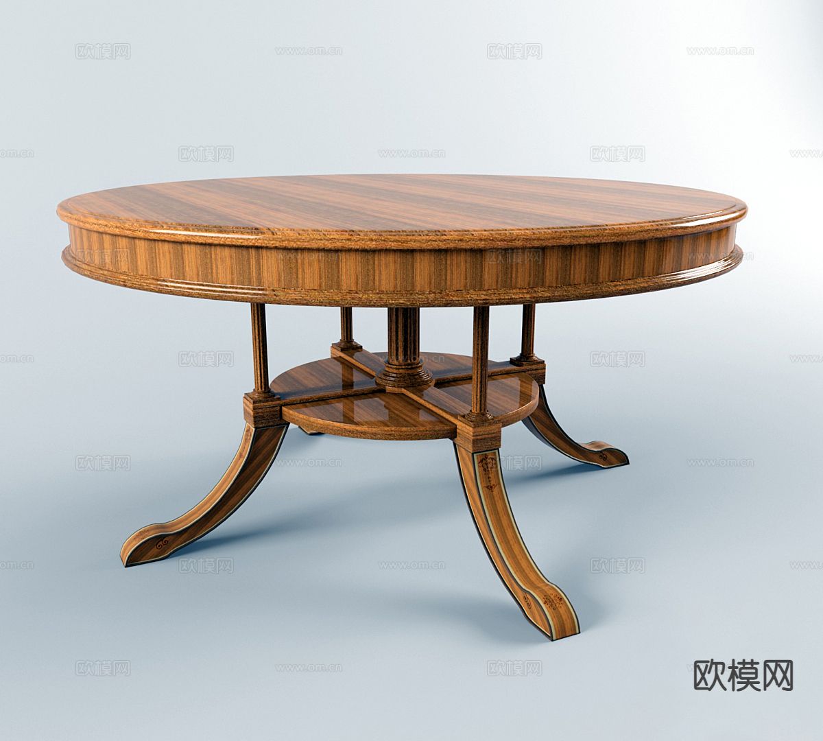 欧式餐桌 圆餐桌3d模型下载