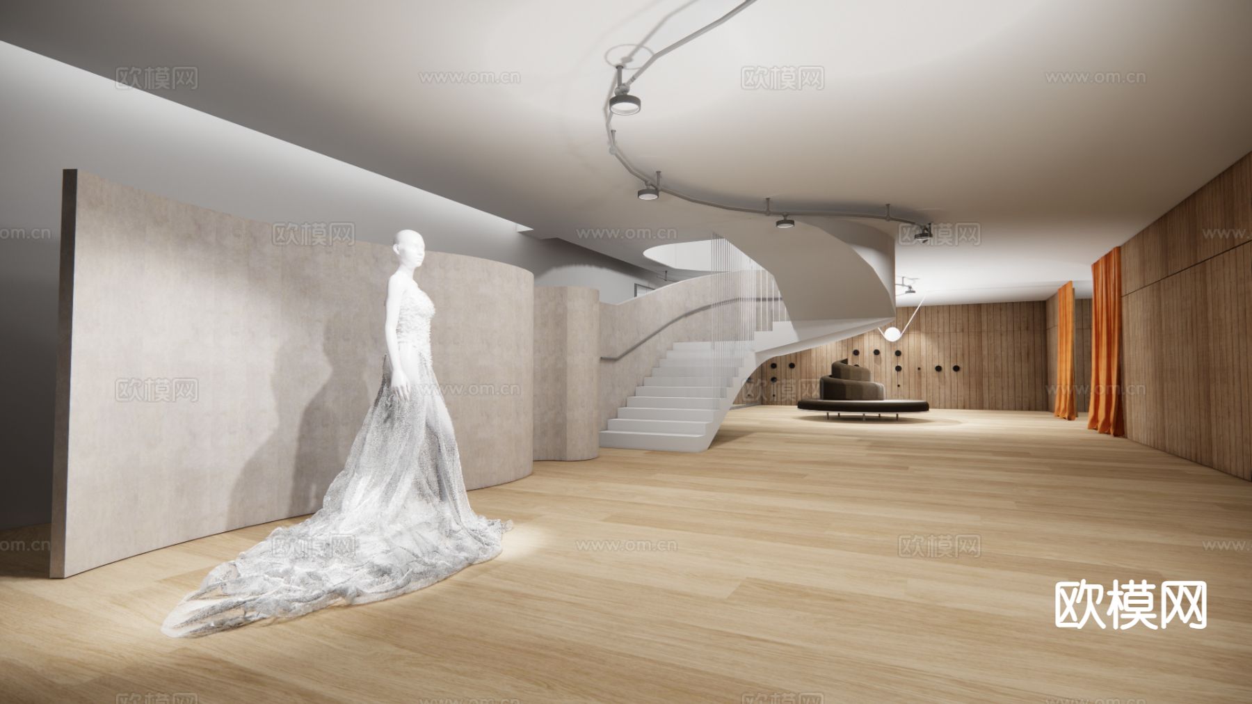 现代婚纱店su模型下载（渲染图2）
