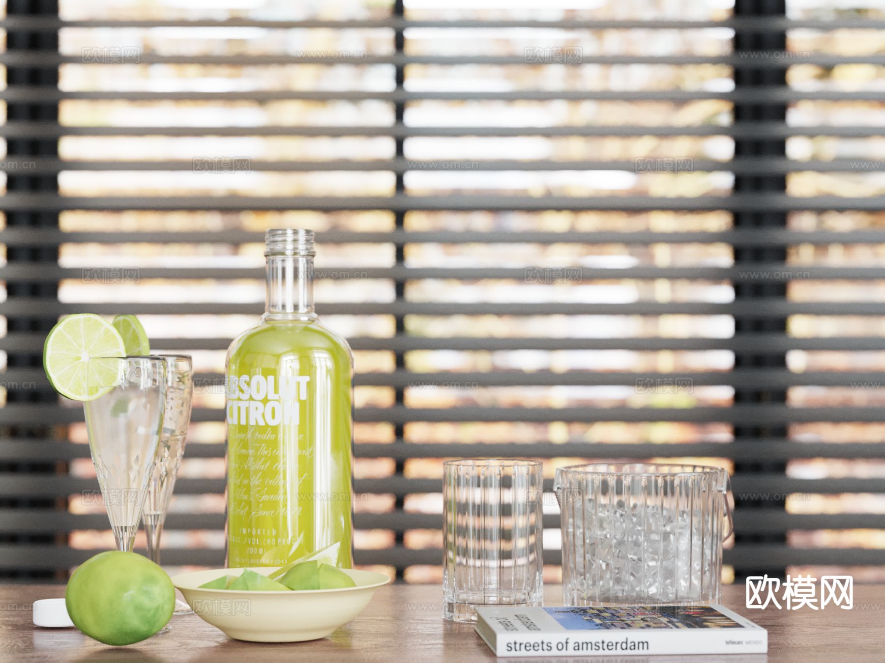 水果 酒具 饮料 柠檬su模型下载（渲染图2）