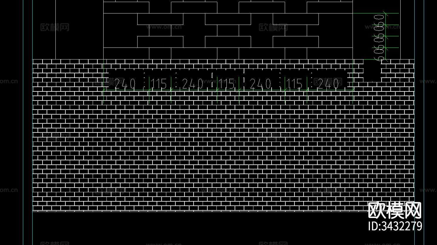 围墙cad大样图下载（渲染图2）