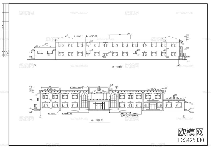 藥浴中心建筑CAD施工圖下載(渲染圖10)