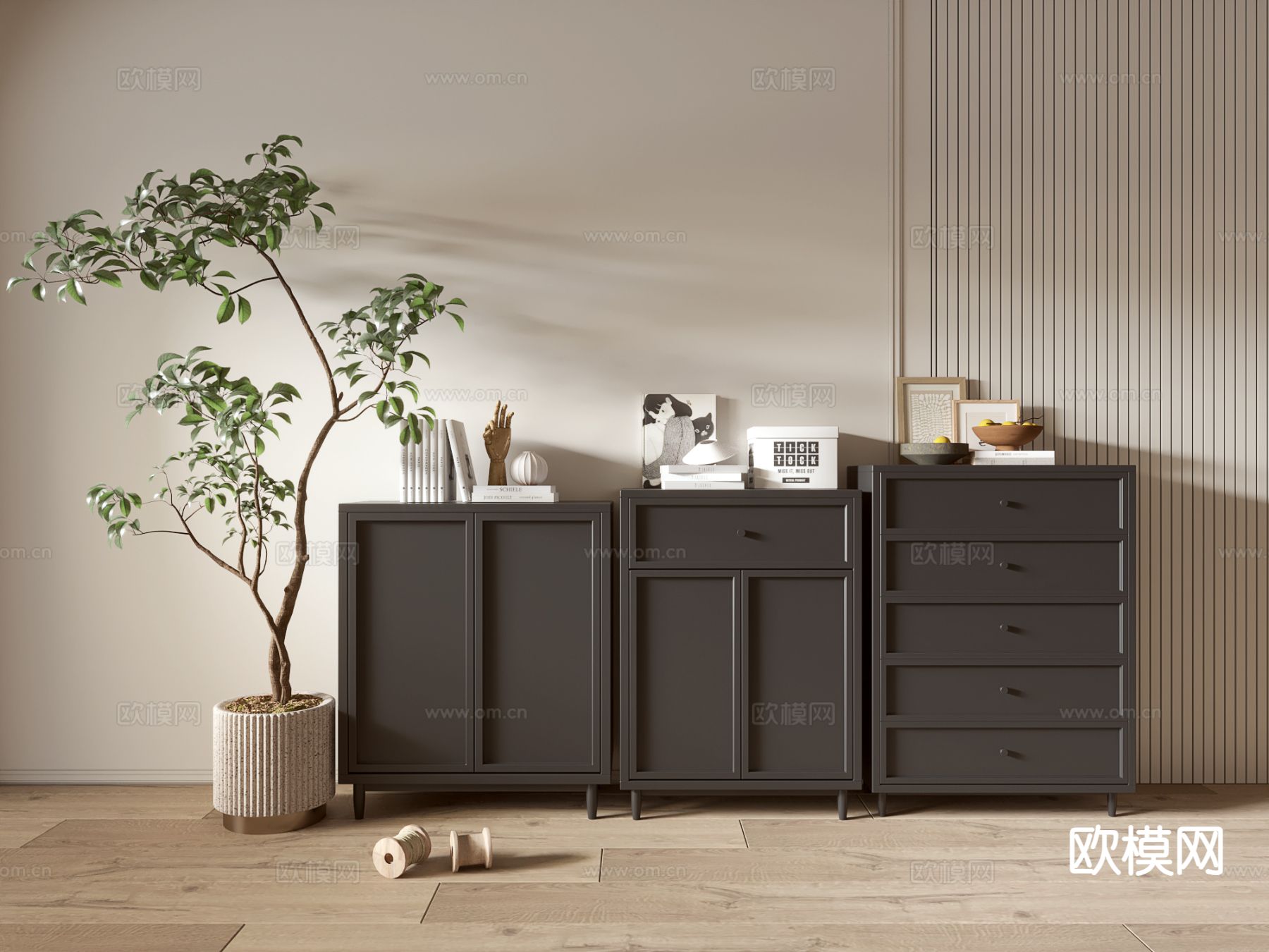 现代玄关柜 斗柜3d模型下载