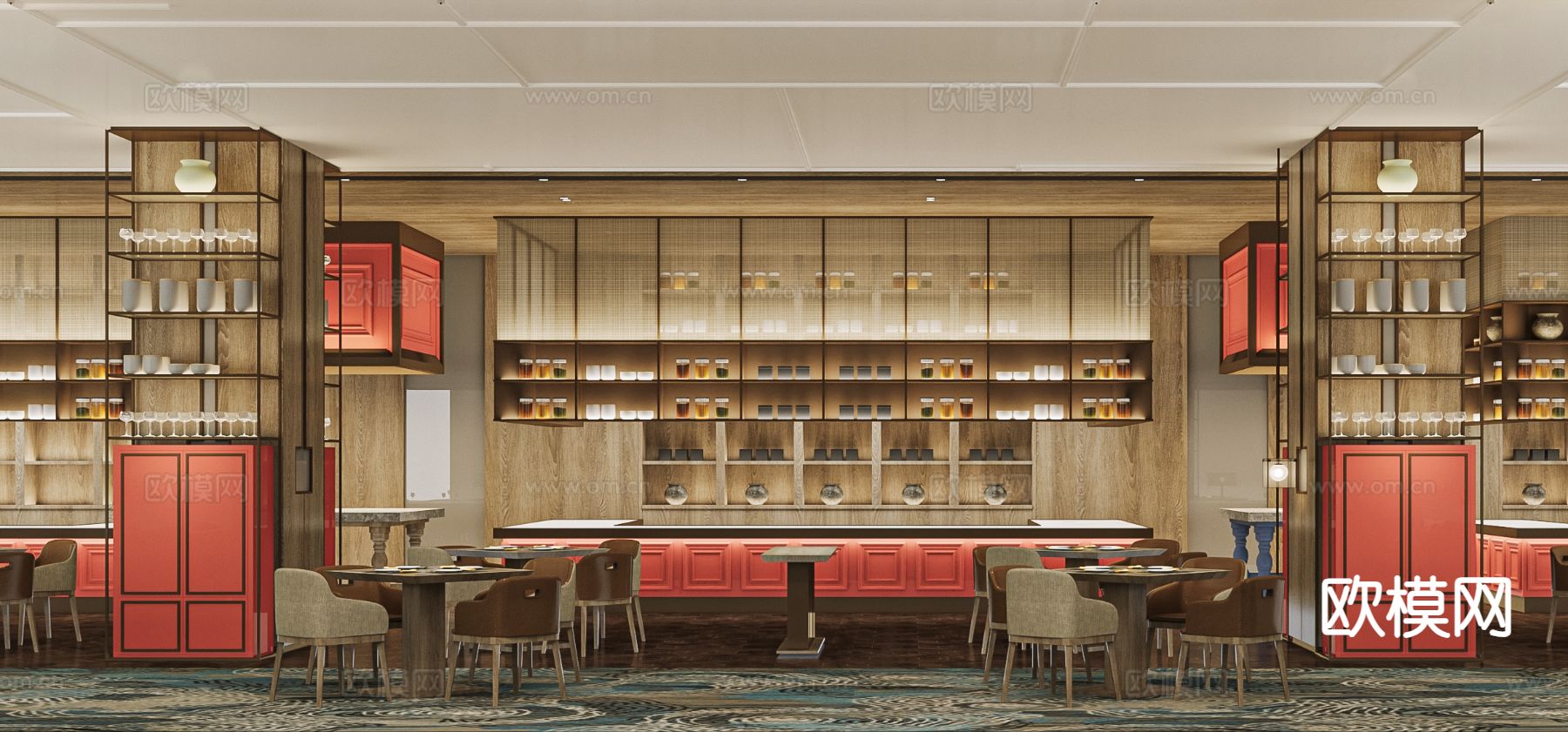 自助餐厅 全日制餐厅3d模型下载（渲染图2）