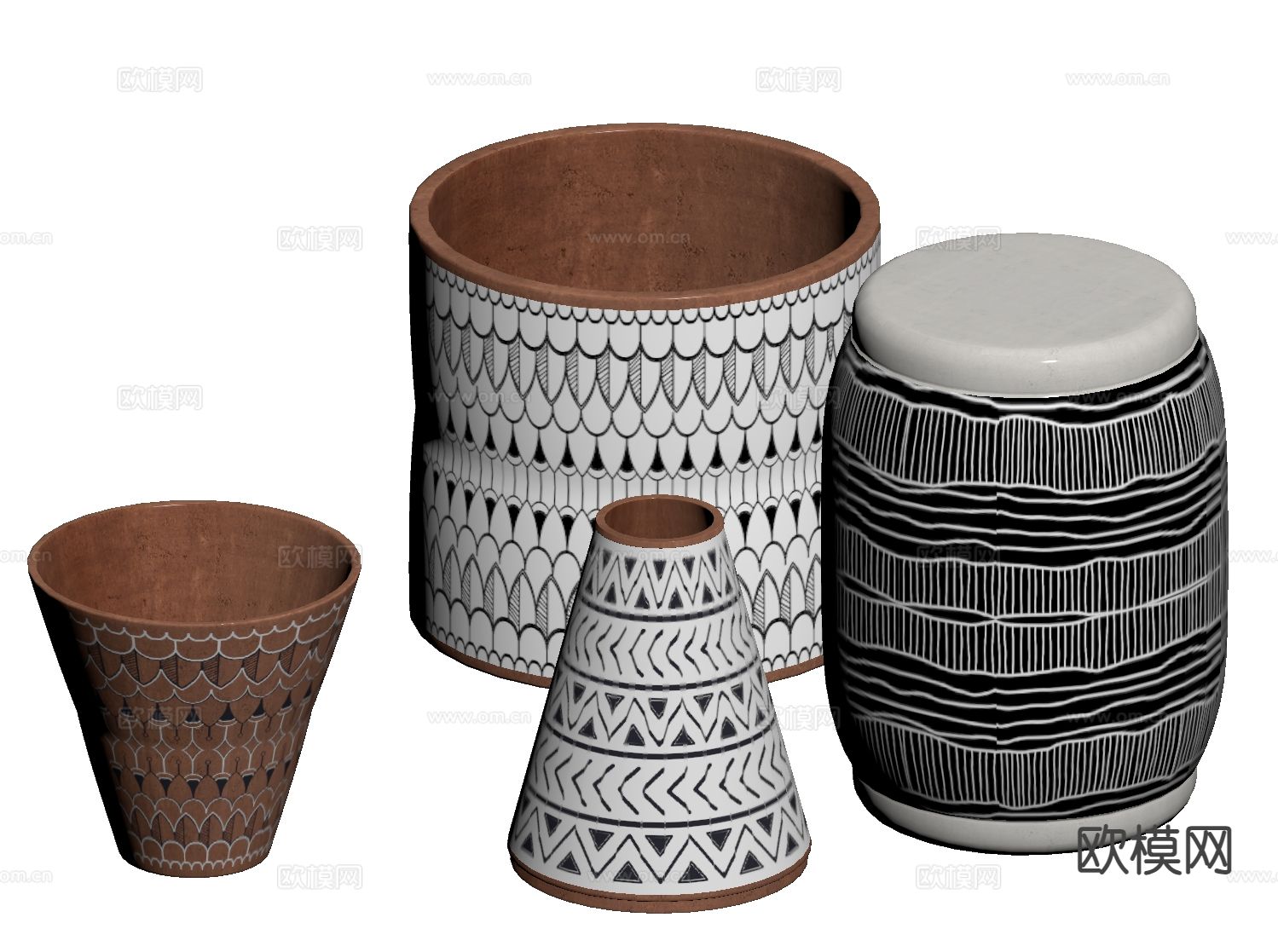 侘寂罐子 茶叶罐 酒坛su模型下载（渲染图1）