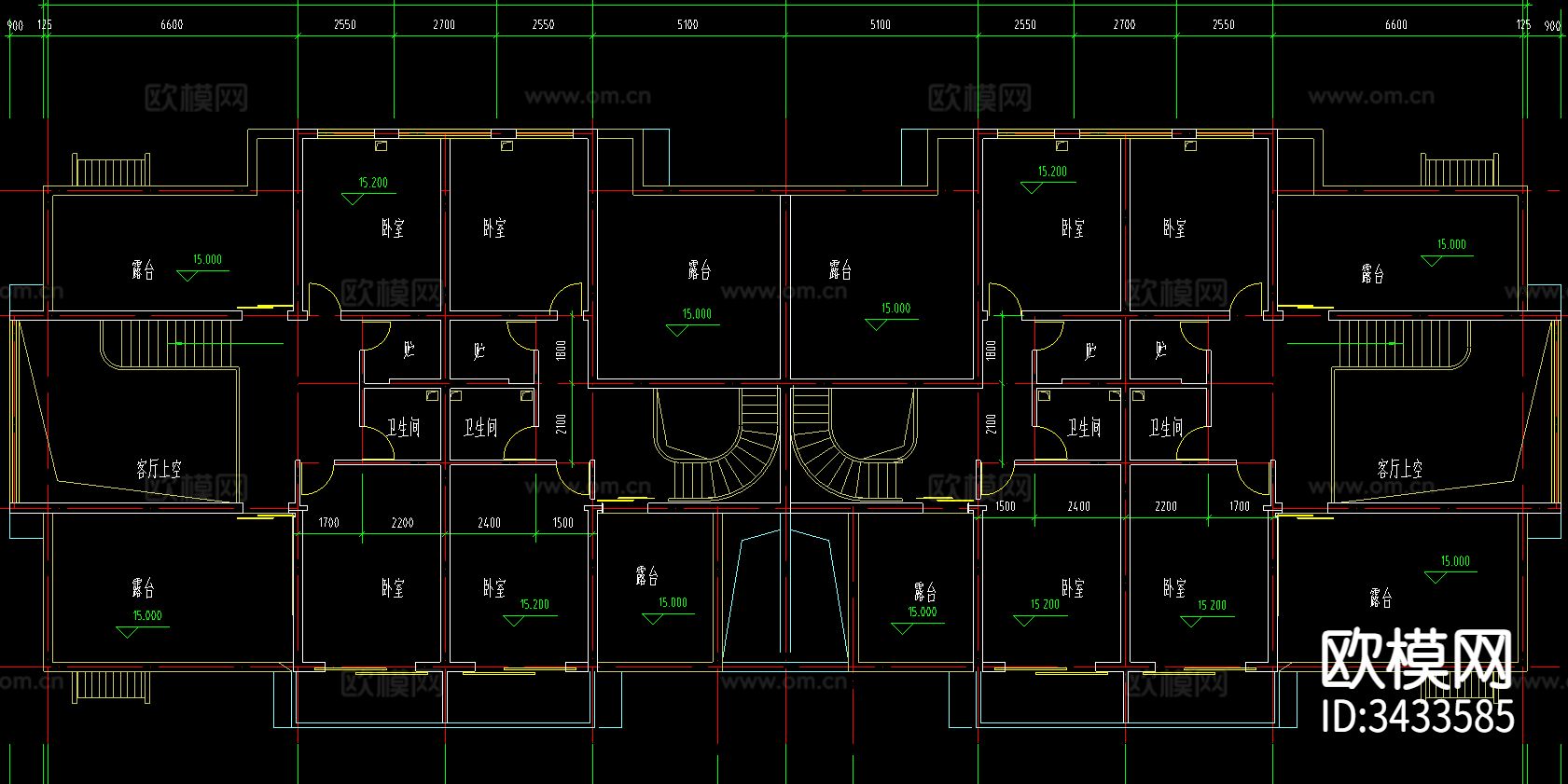 小区规划图结构图CAD平面图下载（渲染图4）