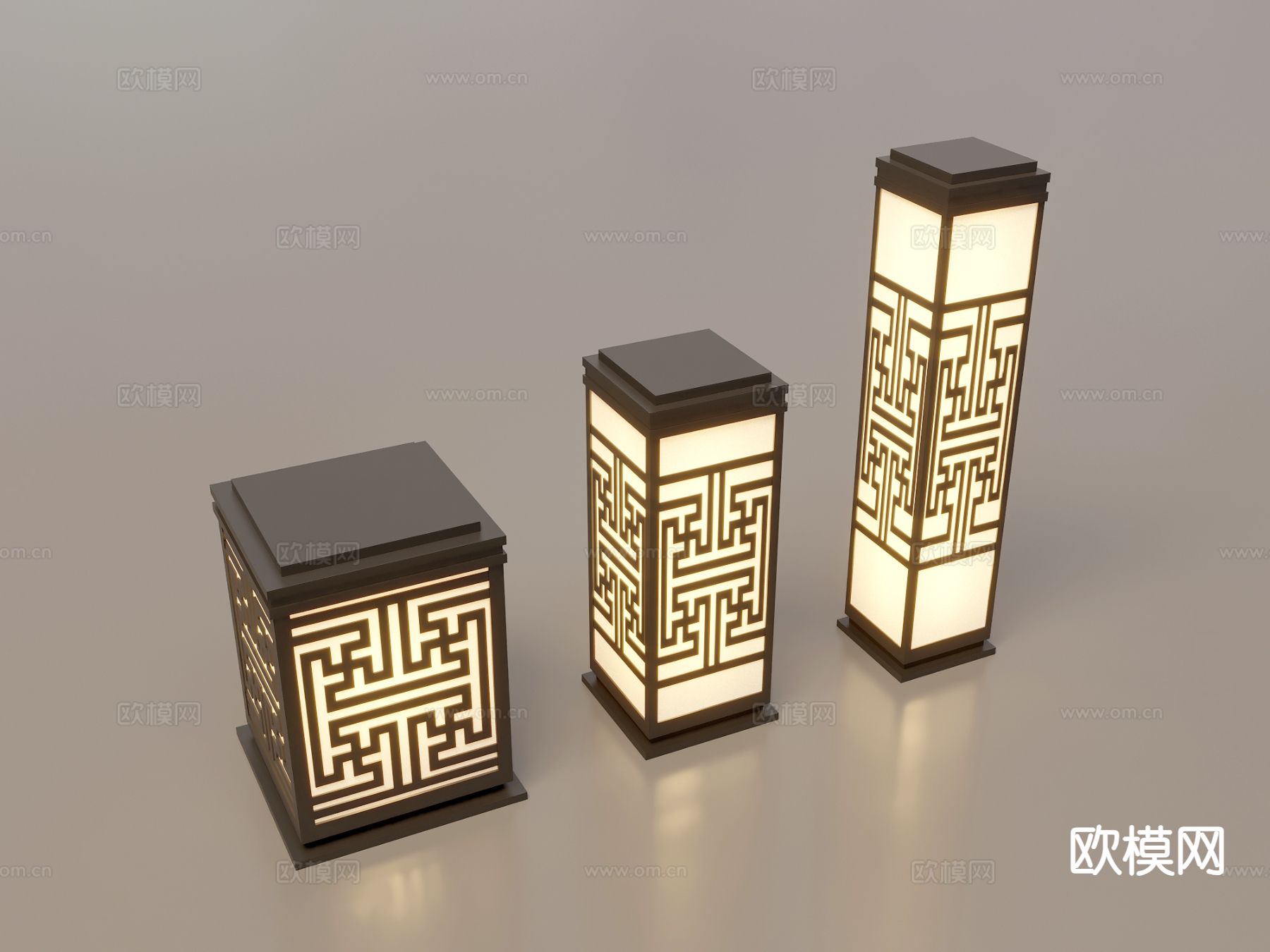 中式景观灯 草坪灯 庭院灯 户外灯3d模型下载