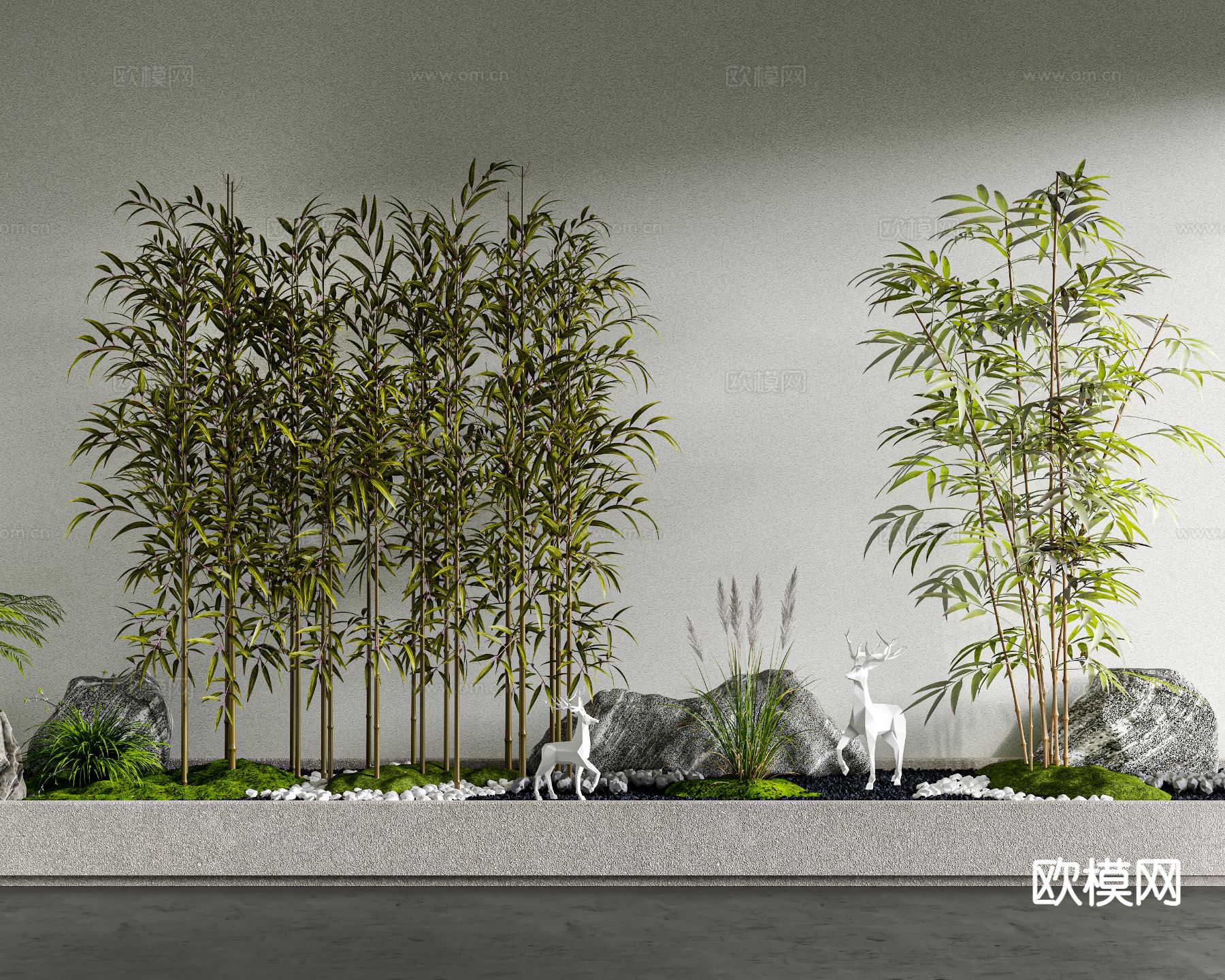 竹子 竹林 花槽 微地形3d模型下载