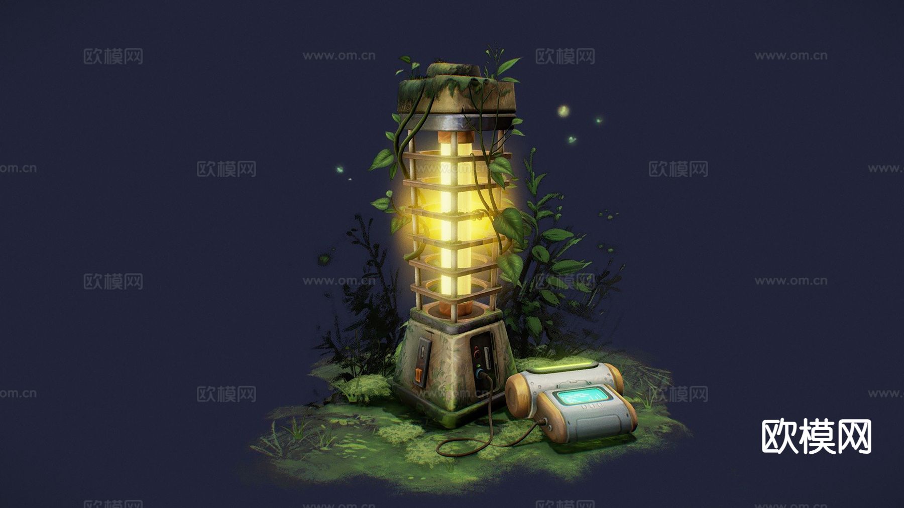 工业风户外灯 探照灯3d模型下载