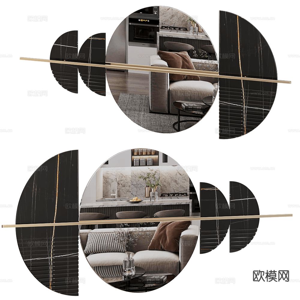 DONNA 装饰镜 挂镜 镜子3d模型下载