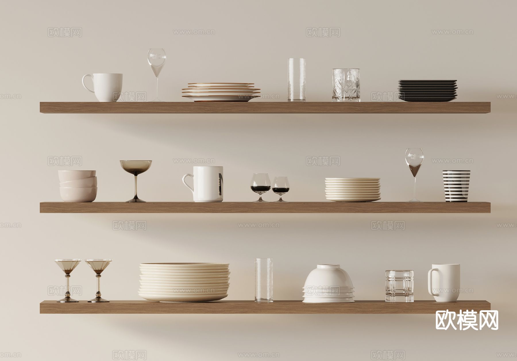 现代餐具 餐具用品3d模型下载