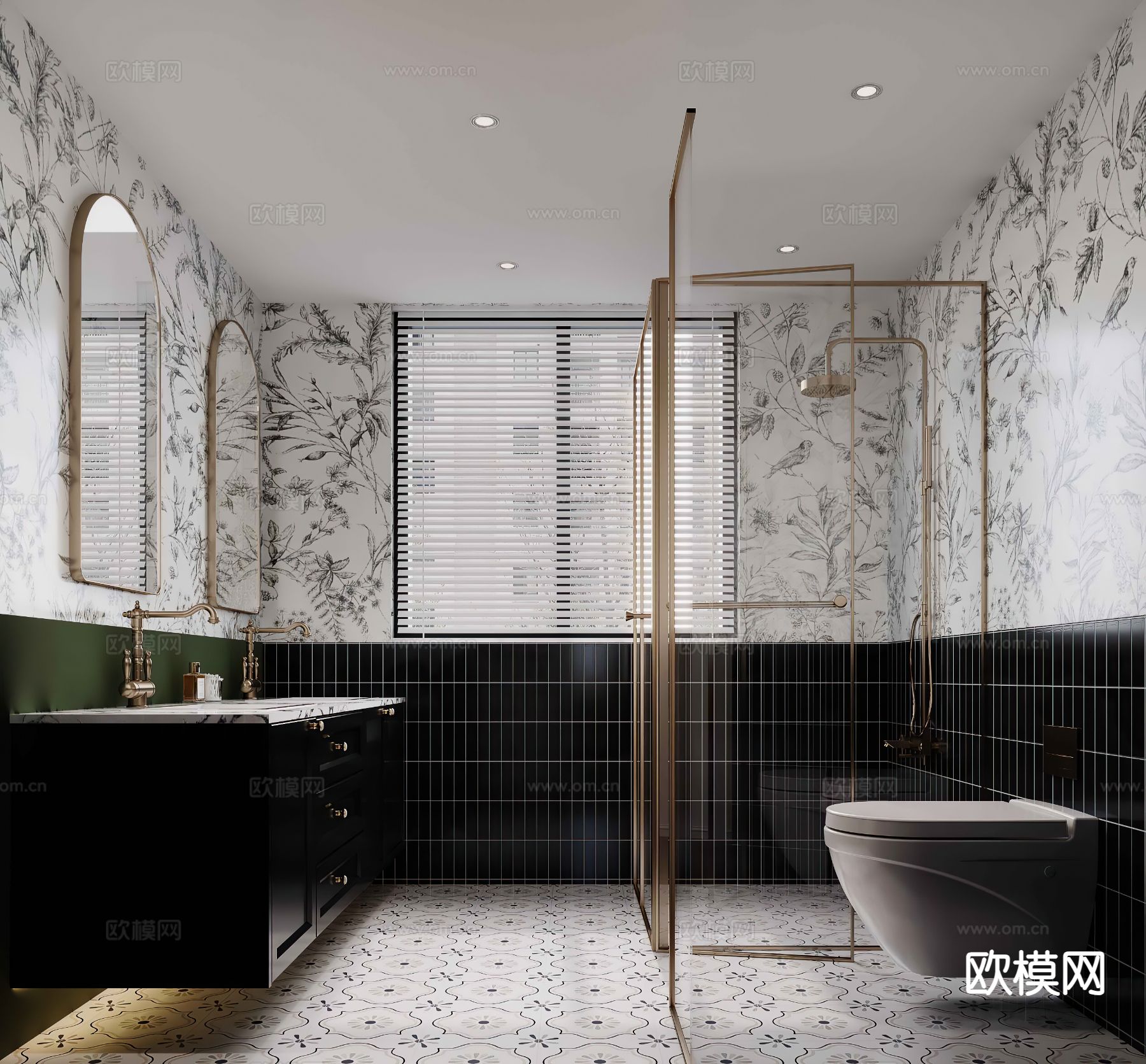 法式卫生间 浴室3d模型下载