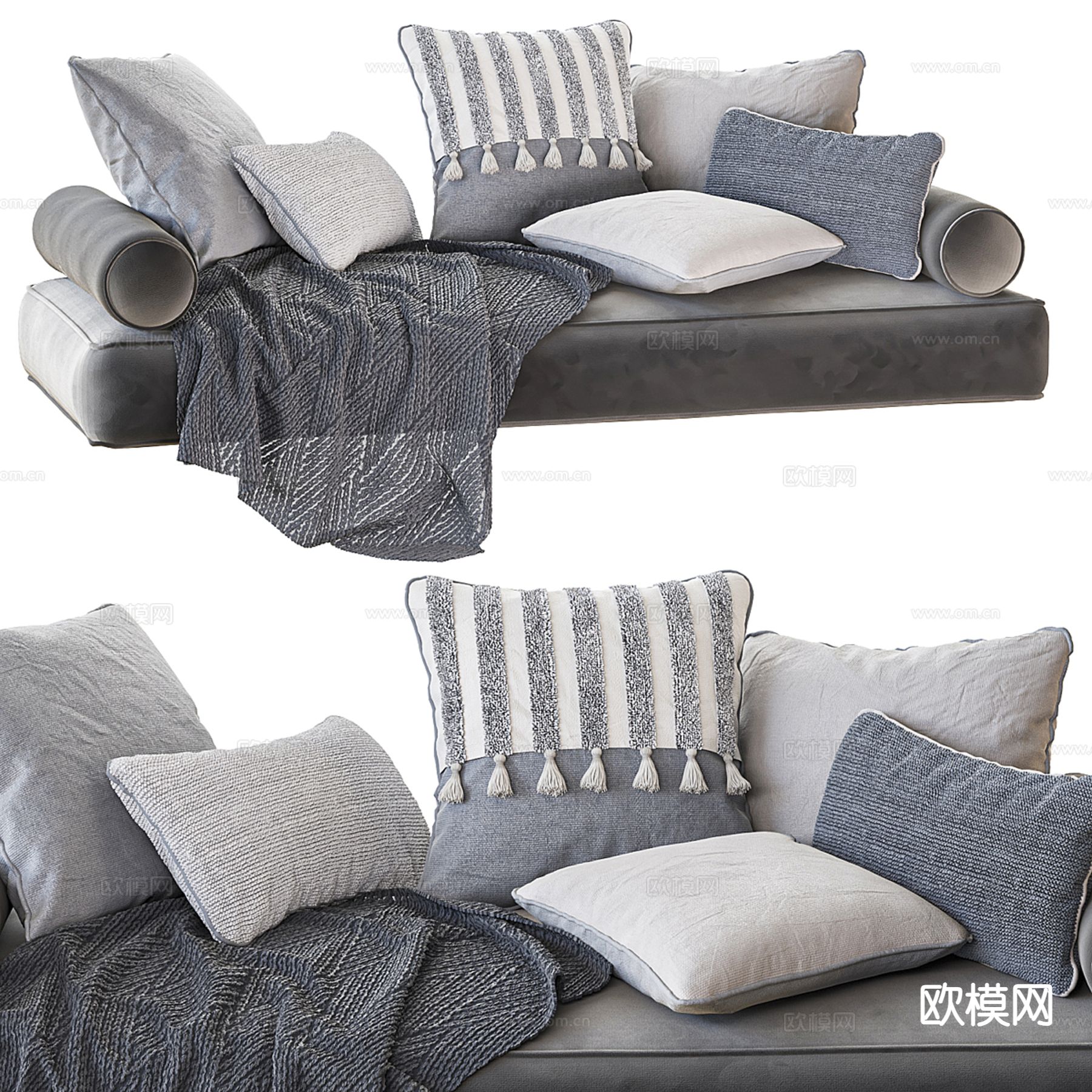 现代沙发垫 垫子 抱枕3d模型下载（渲染图2）