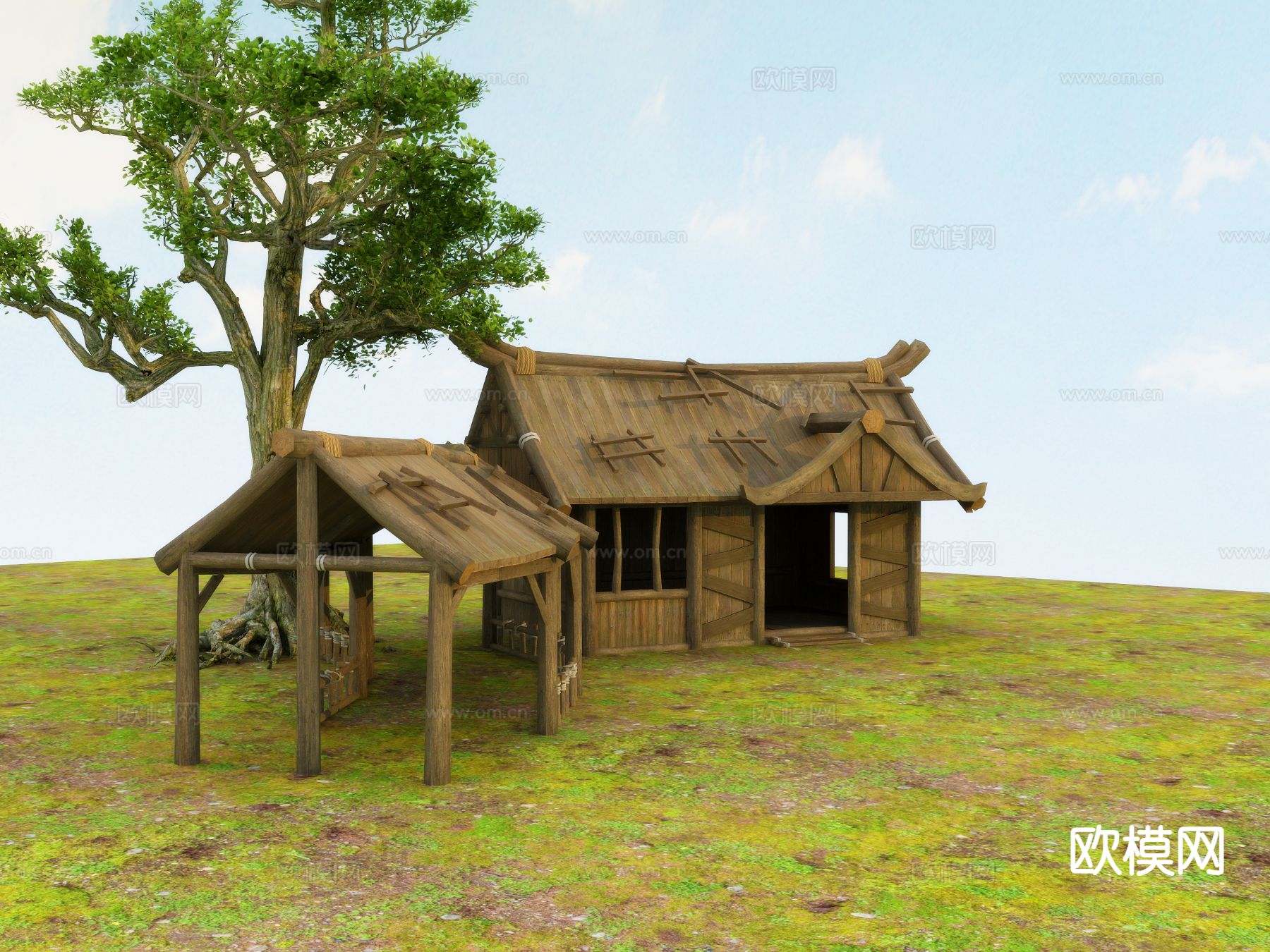 中式亭子 景观亭 木亭3d模型下载