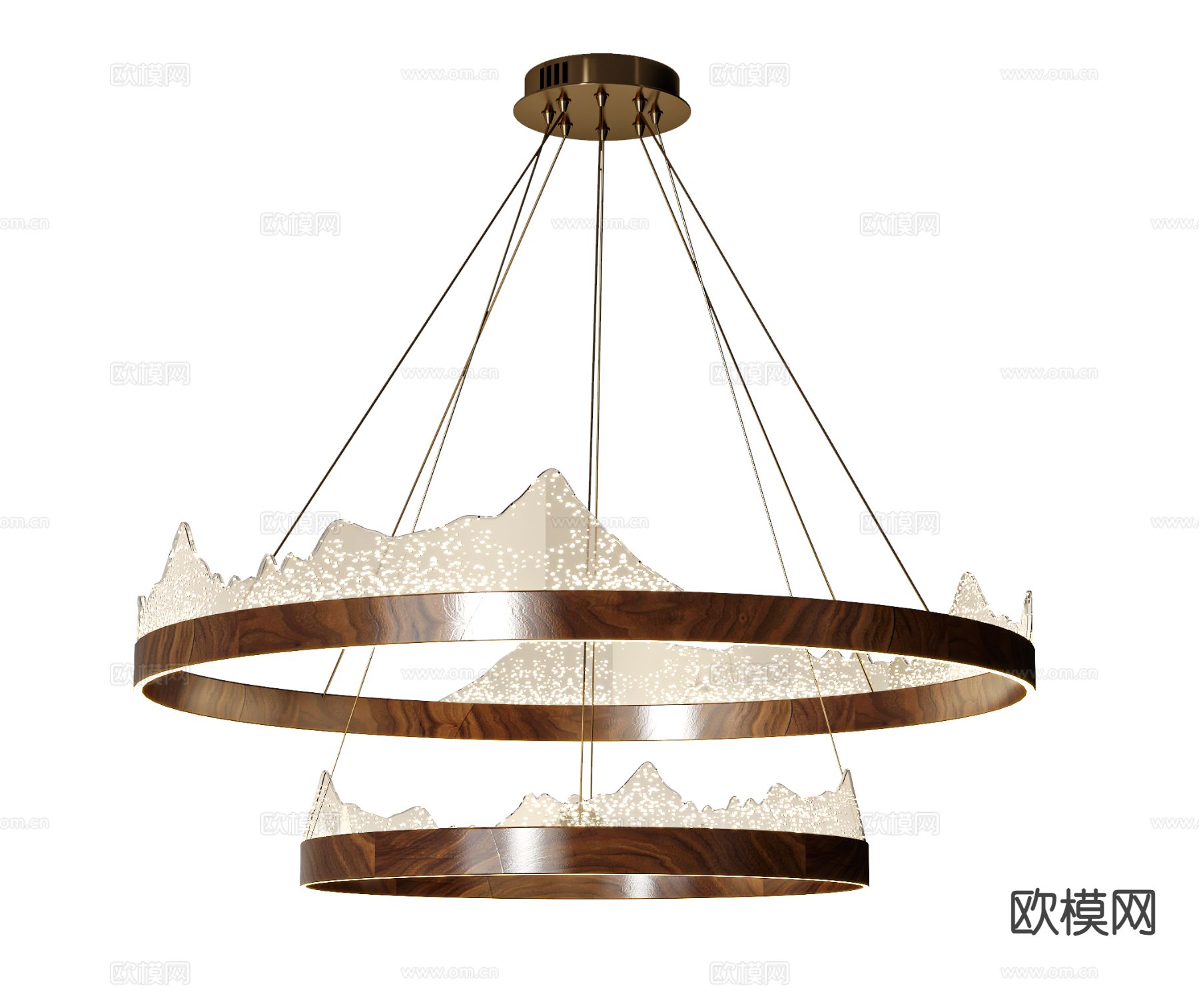 新中式吊灯su模型下载（渲染图2）