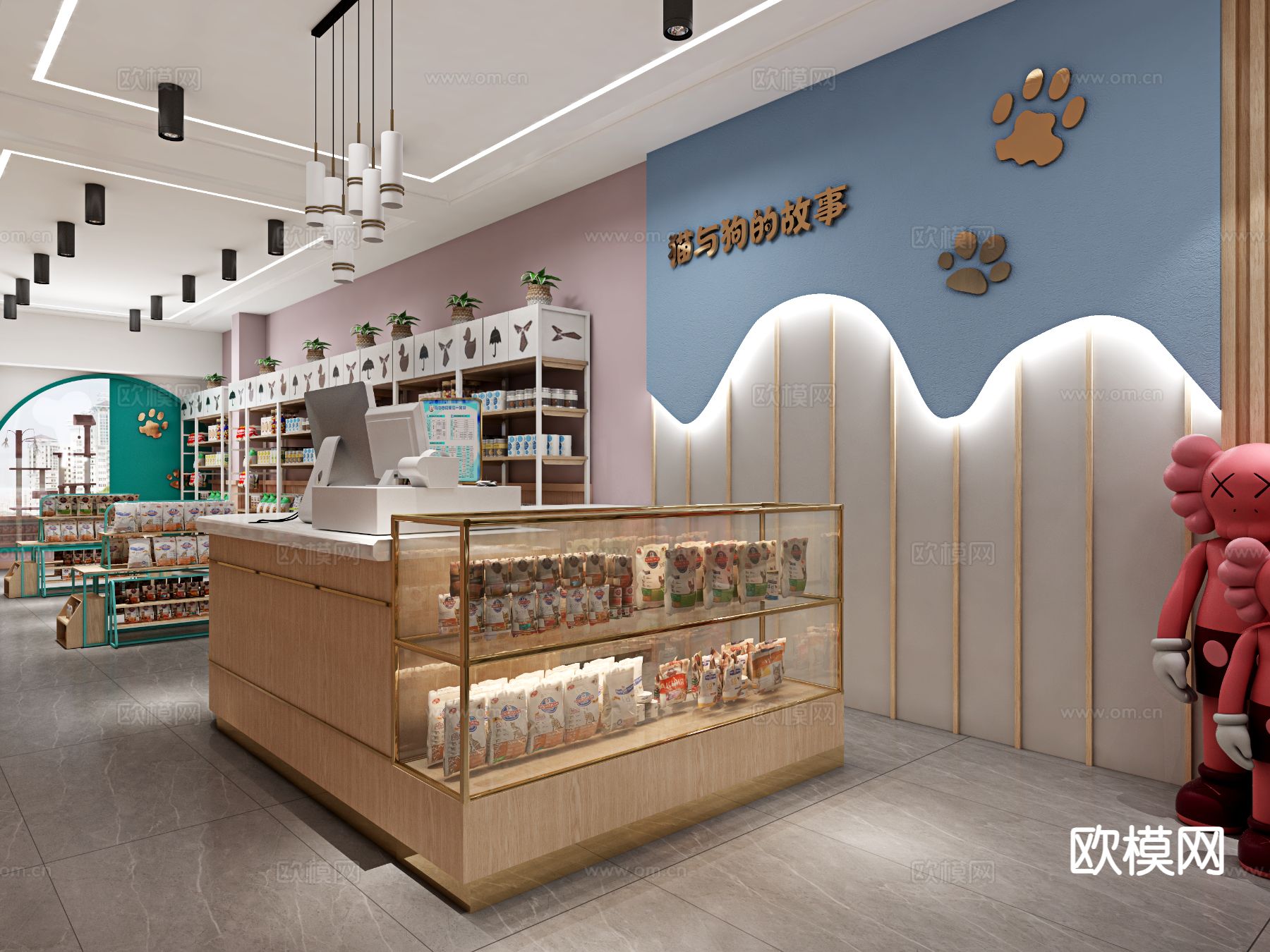 现代宠物店3d模型下载（渲染图2）