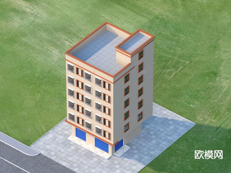 住宅楼外观3d模型下载(渲染图2)