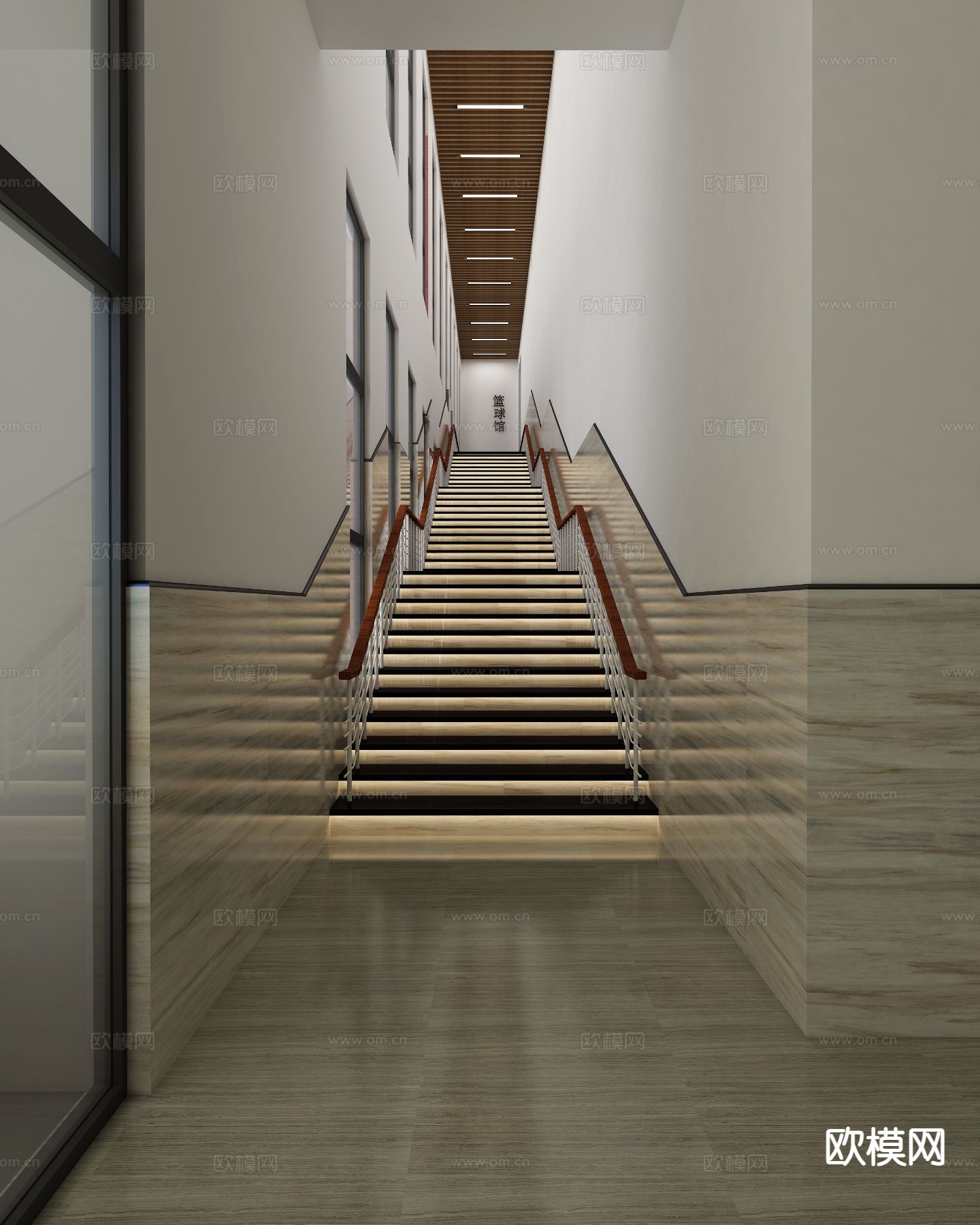 篮球馆楼梯间 走廊3d模型下载