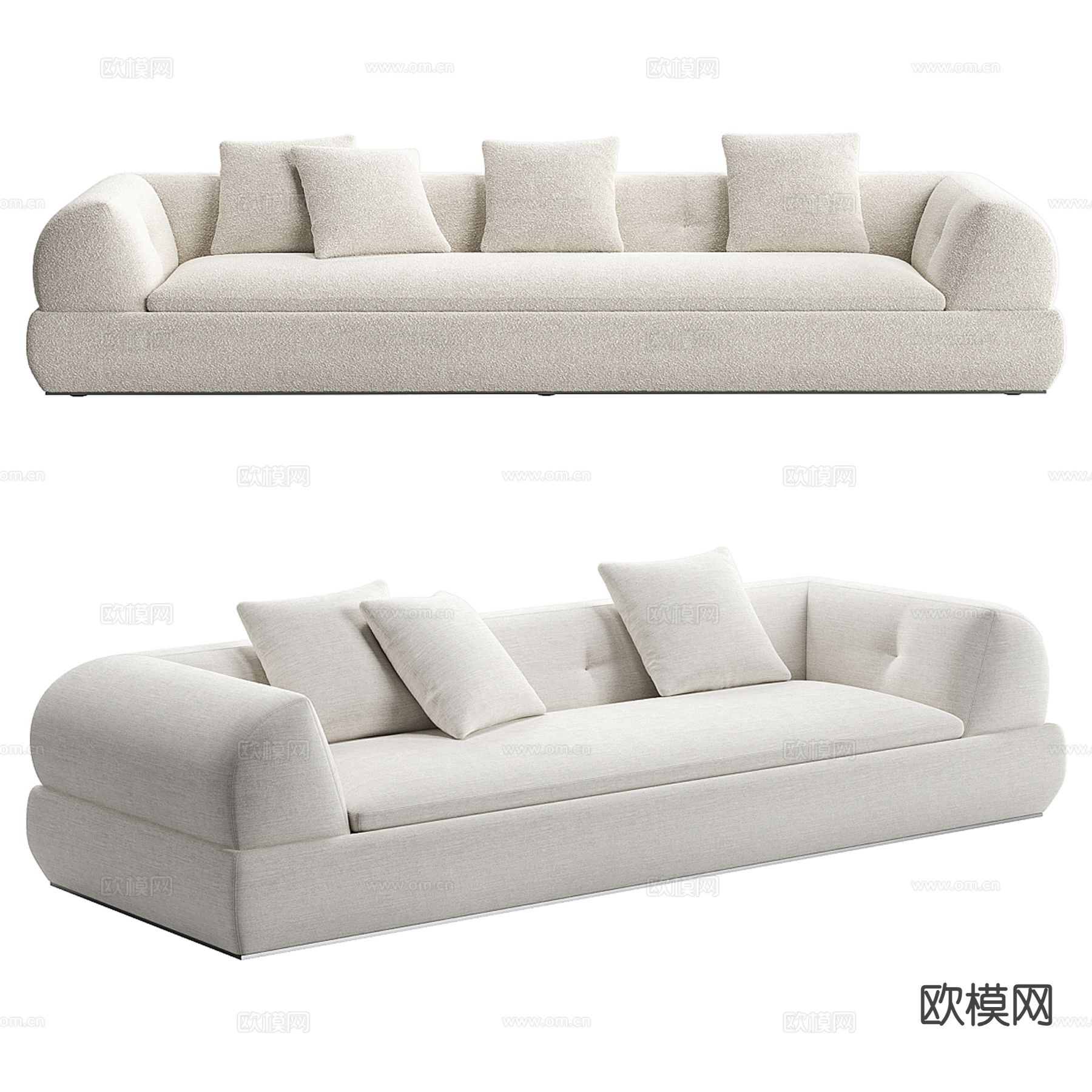 Minotti简约沙发 三人沙发3d模型下载
