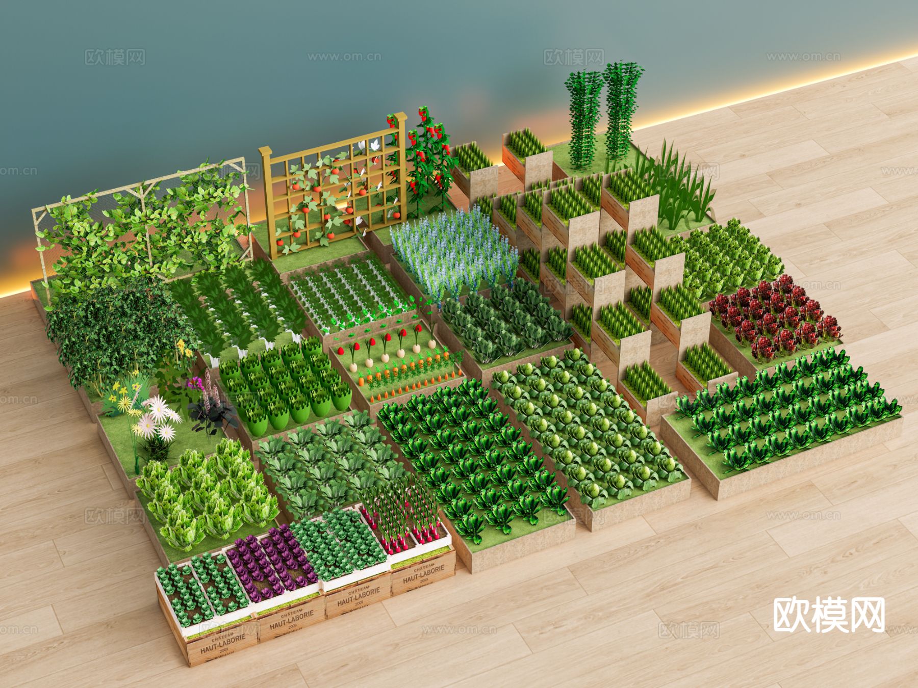 农作物 菜地 种植区 蔬菜水果3d模型下载