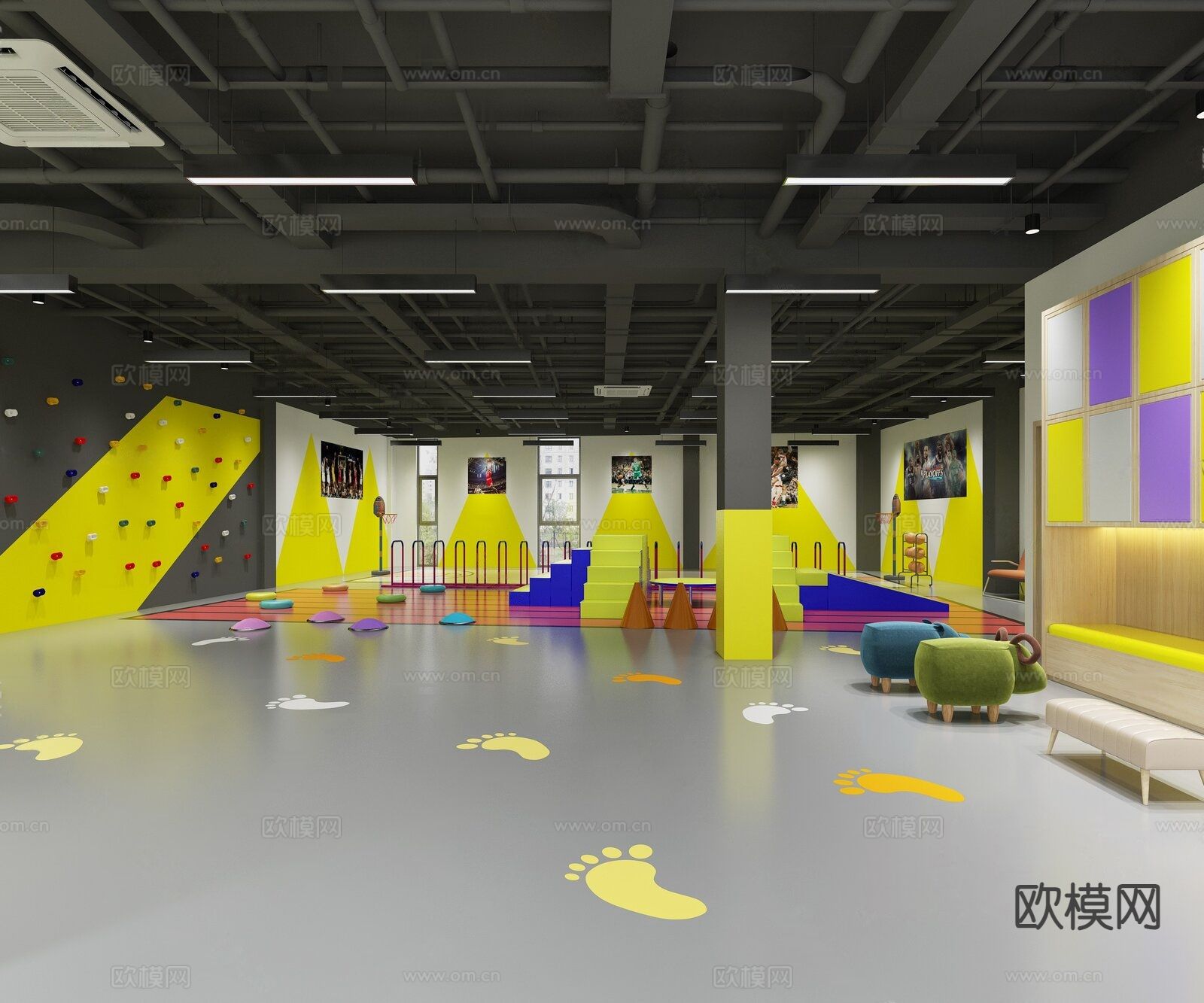 现代娱乐室3d模型下载