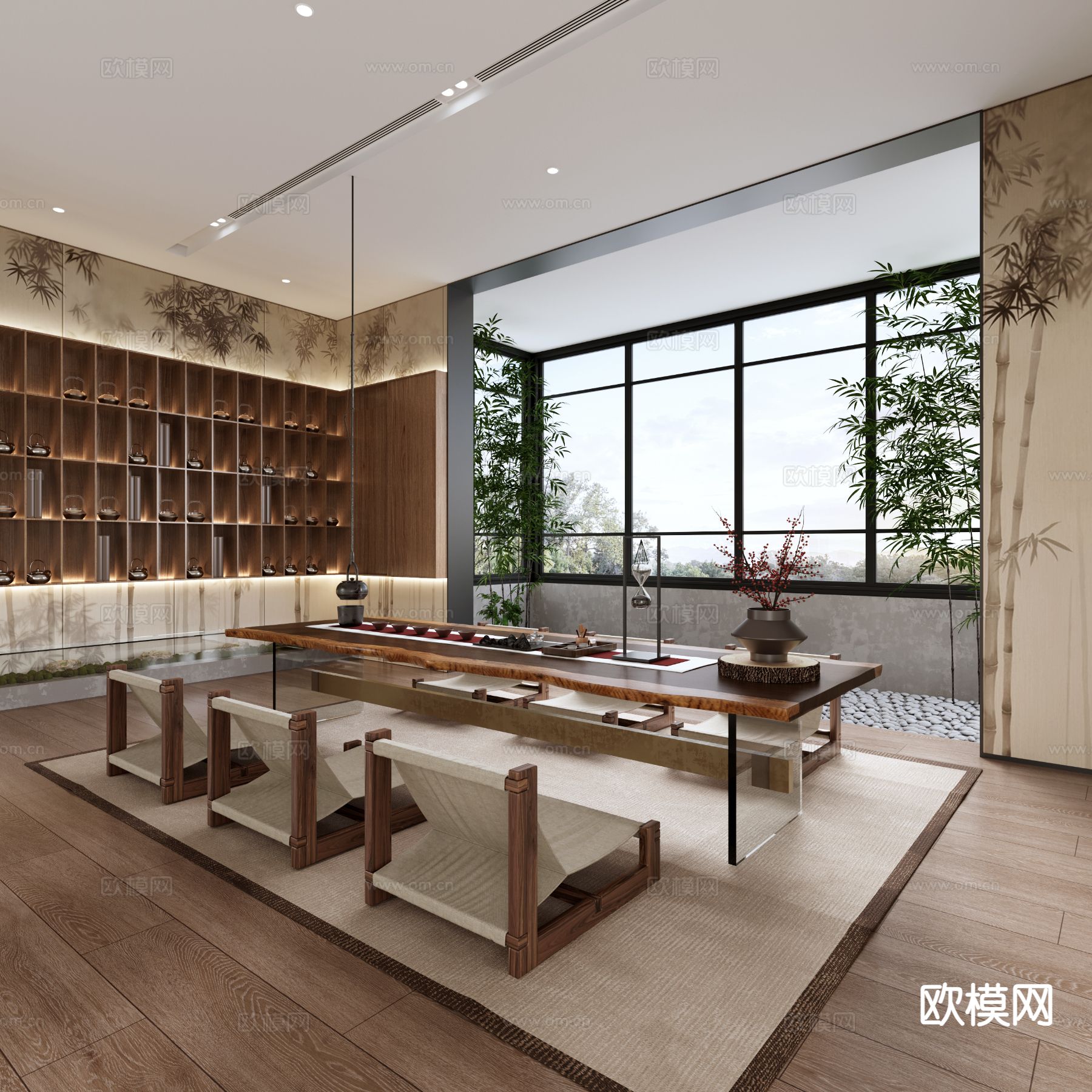新中式茶室 榻榻米茶室3d模型下载