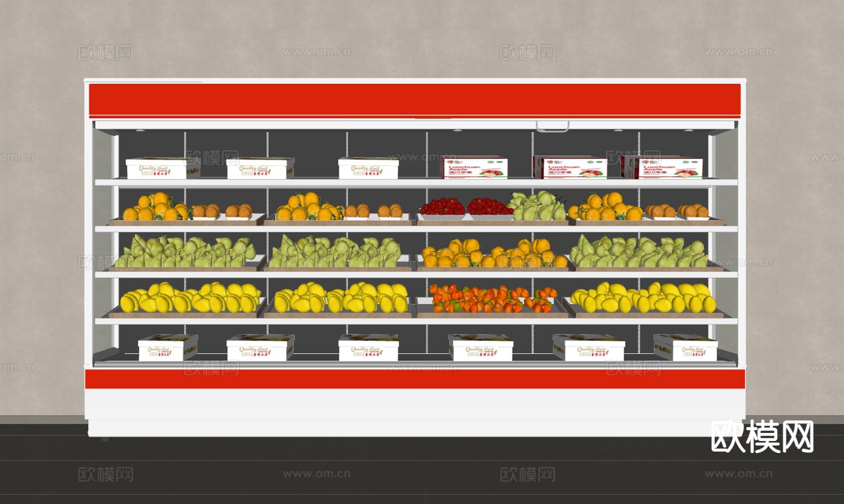 超市冷藏柜 保鲜柜su模型下载（渲染图1）