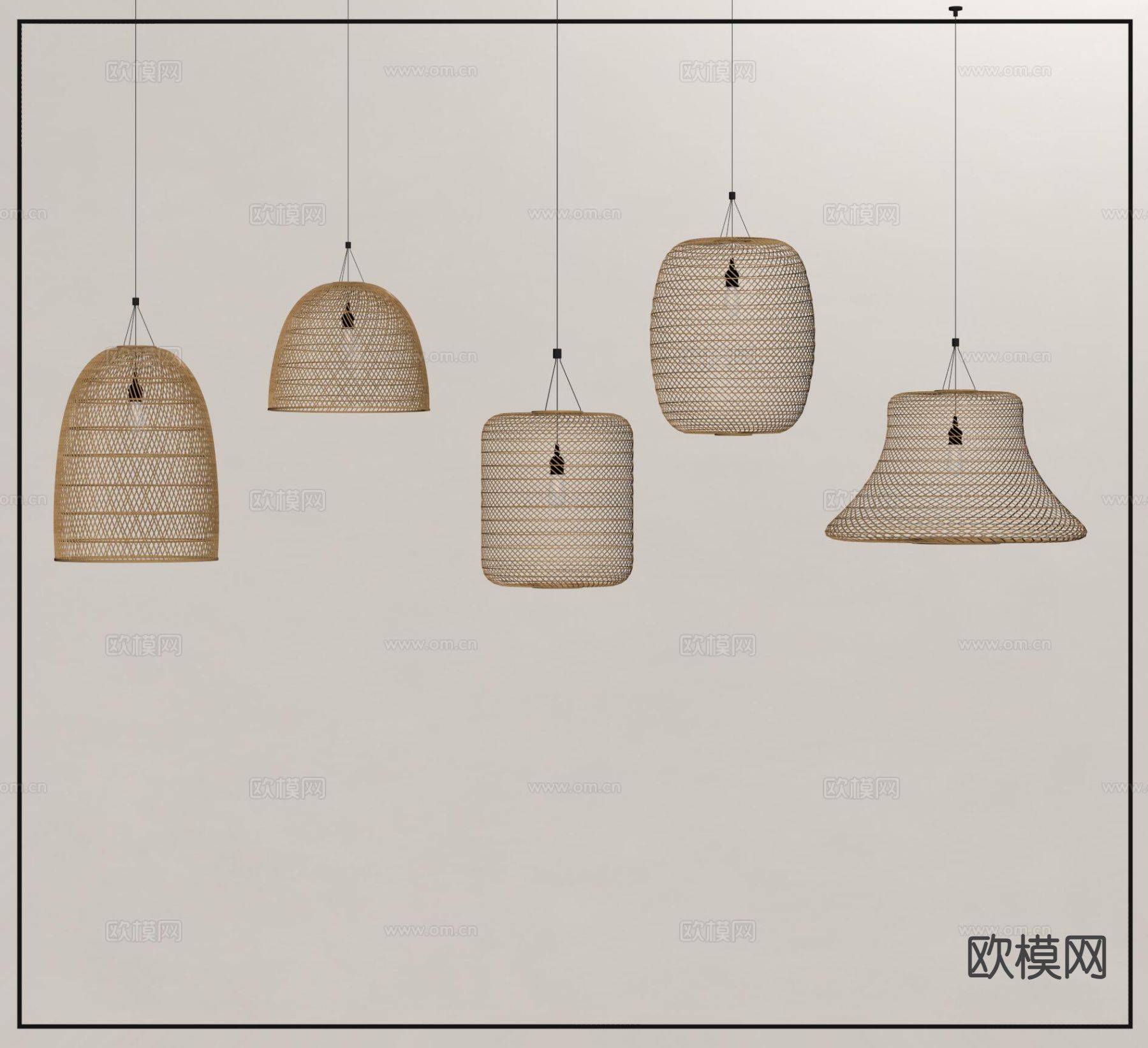 侘寂吊灯su模型下载（渲染图1）