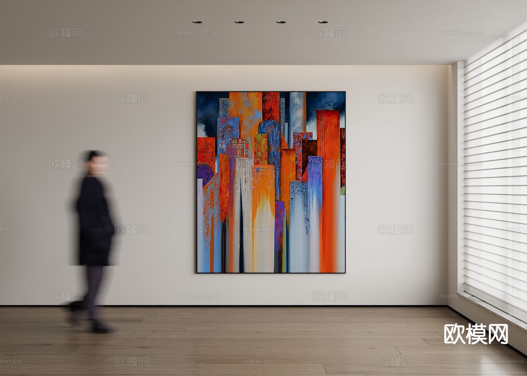 现代装饰画 挂画su模型下载（渲染图2）