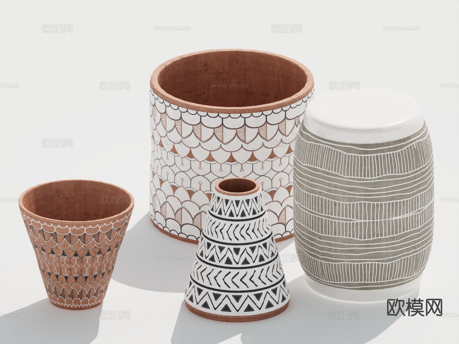 侘寂罐子 茶叶罐 酒坛su模型下载（渲染图2）