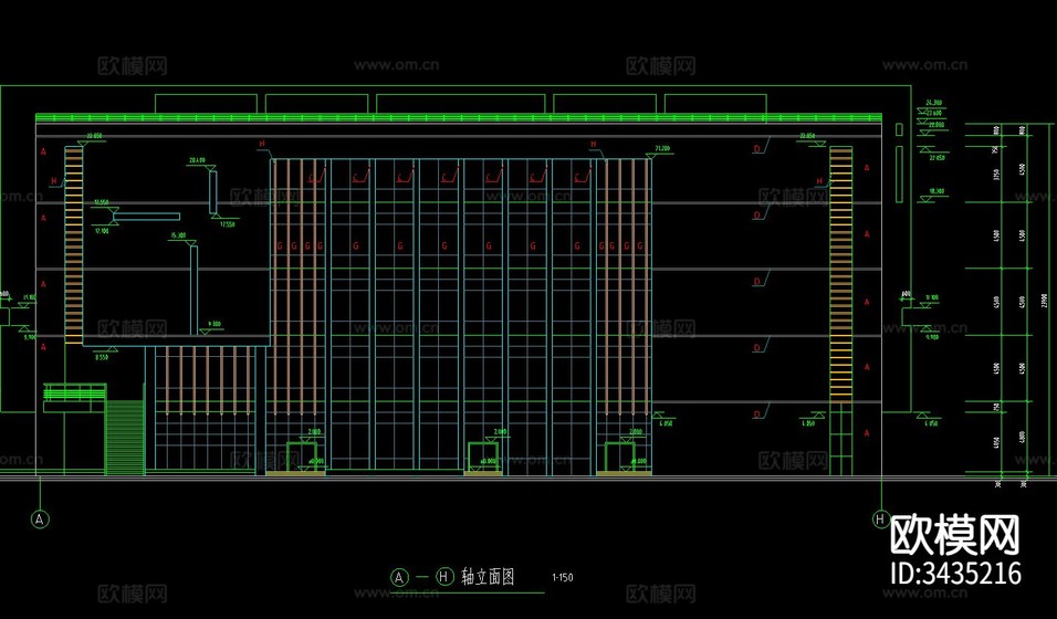 博物館建筑CAD施工圖下載(渲染圖1)