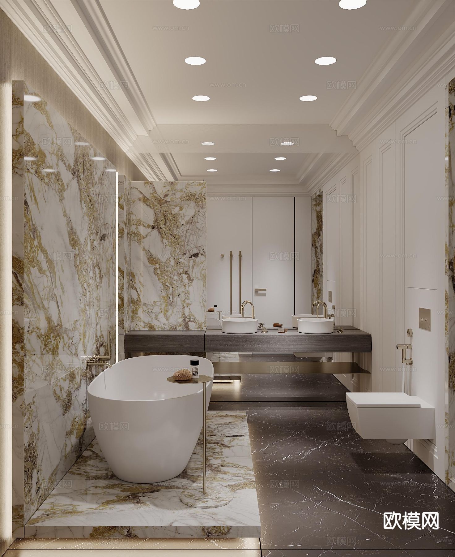 简欧卫生间 浴室 洗手间3d模型下载