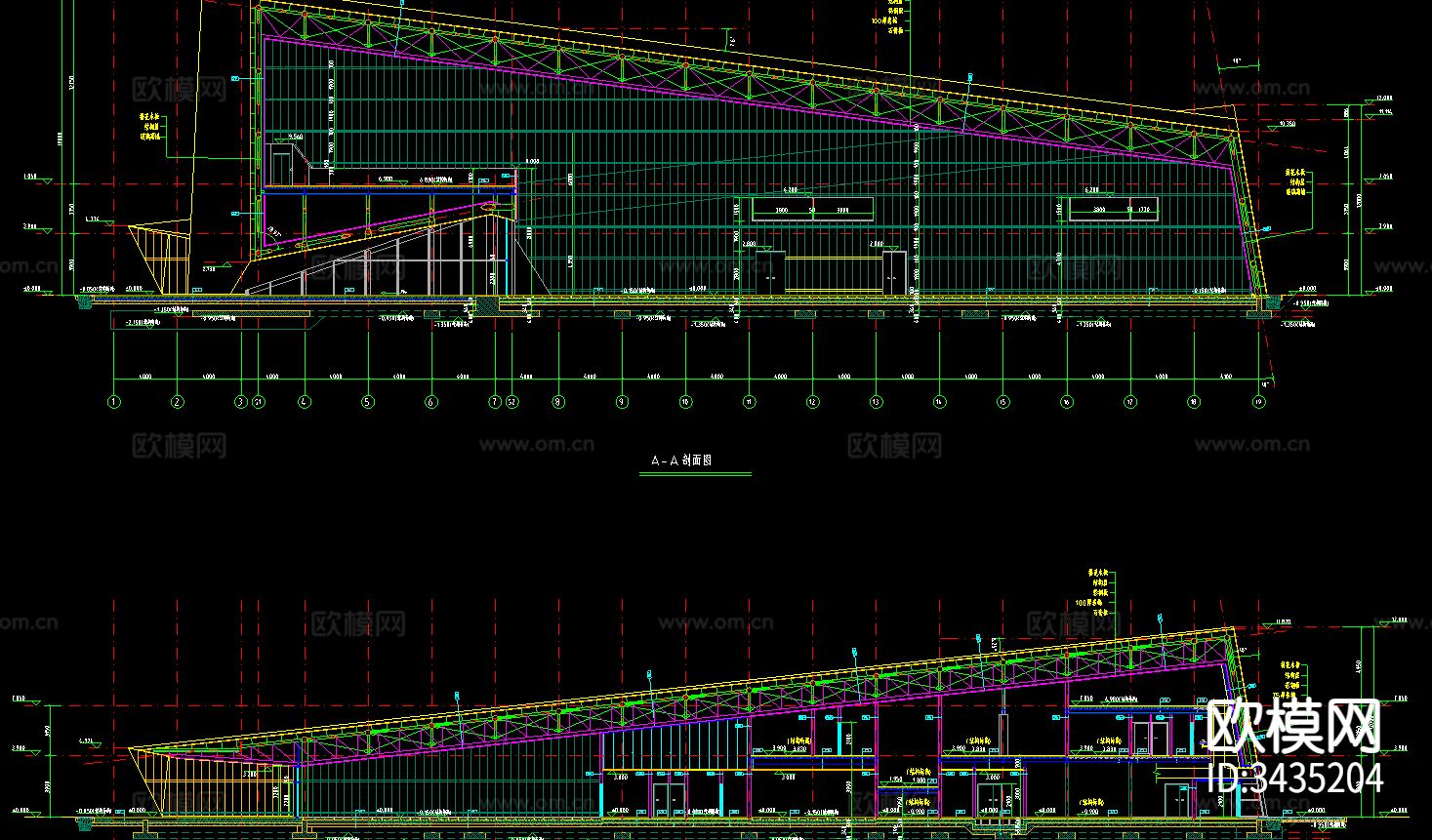 博物馆建筑CAD施工图下载（渲染图2）