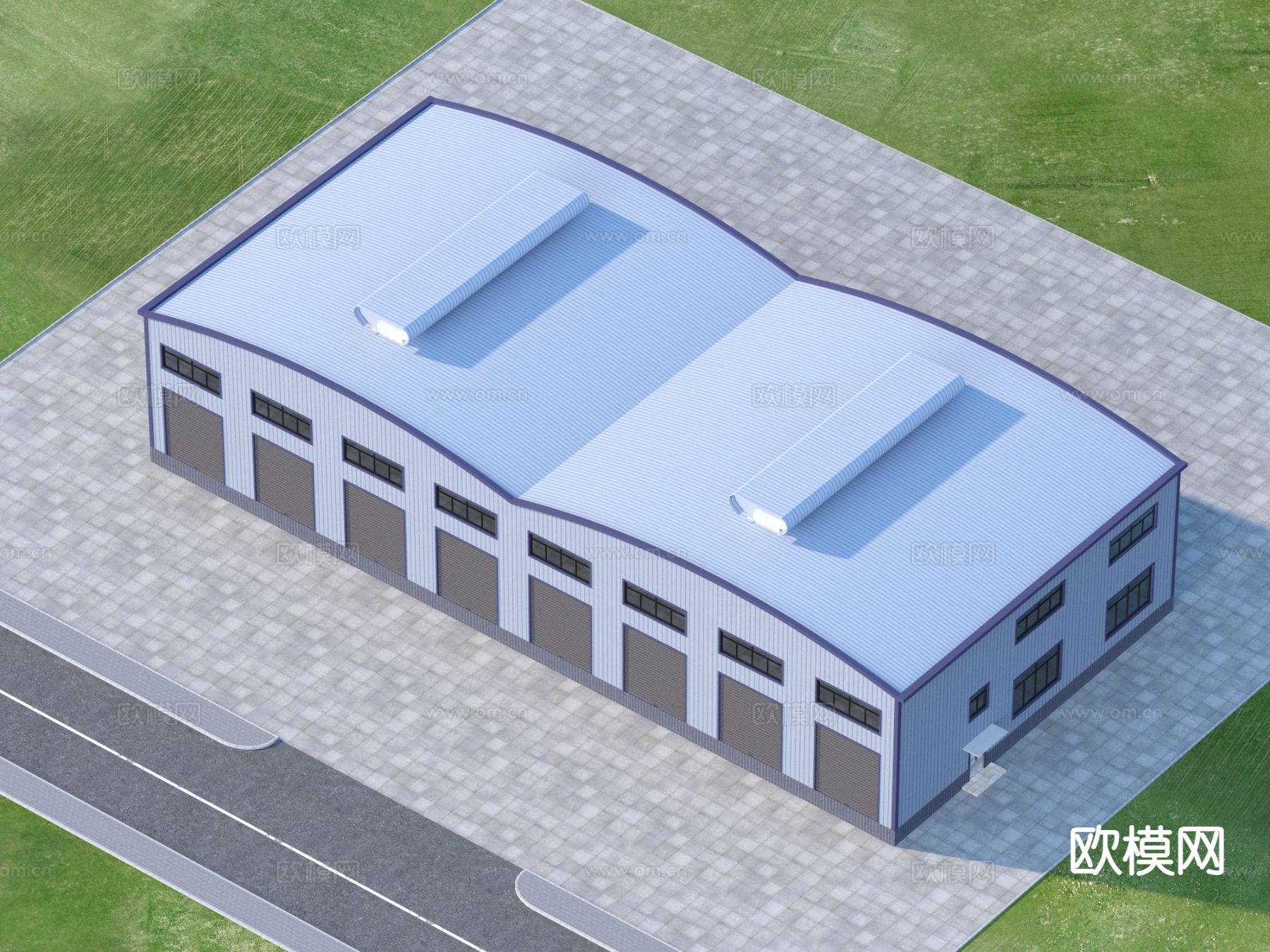 厂房鸟瞰3d模型下载