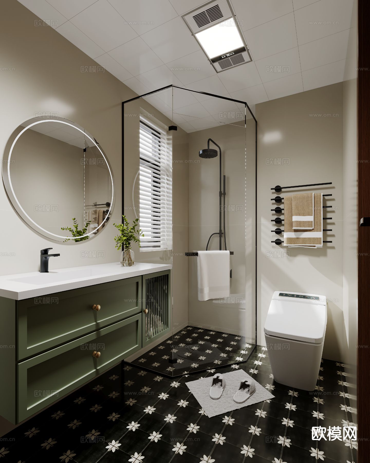 法式卫生间 浴室3d模型下载