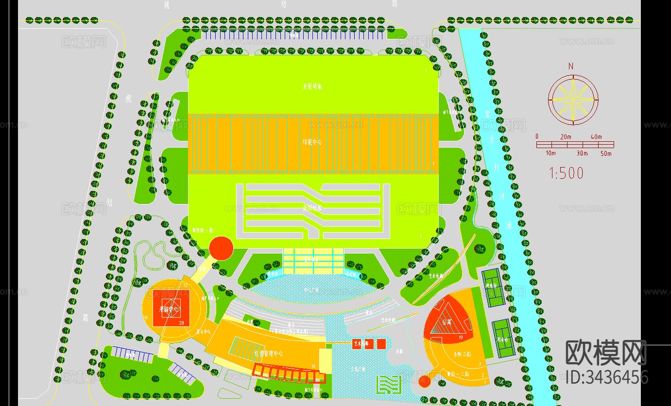 羊城晚报CAD规划图下载（渲染图2）
