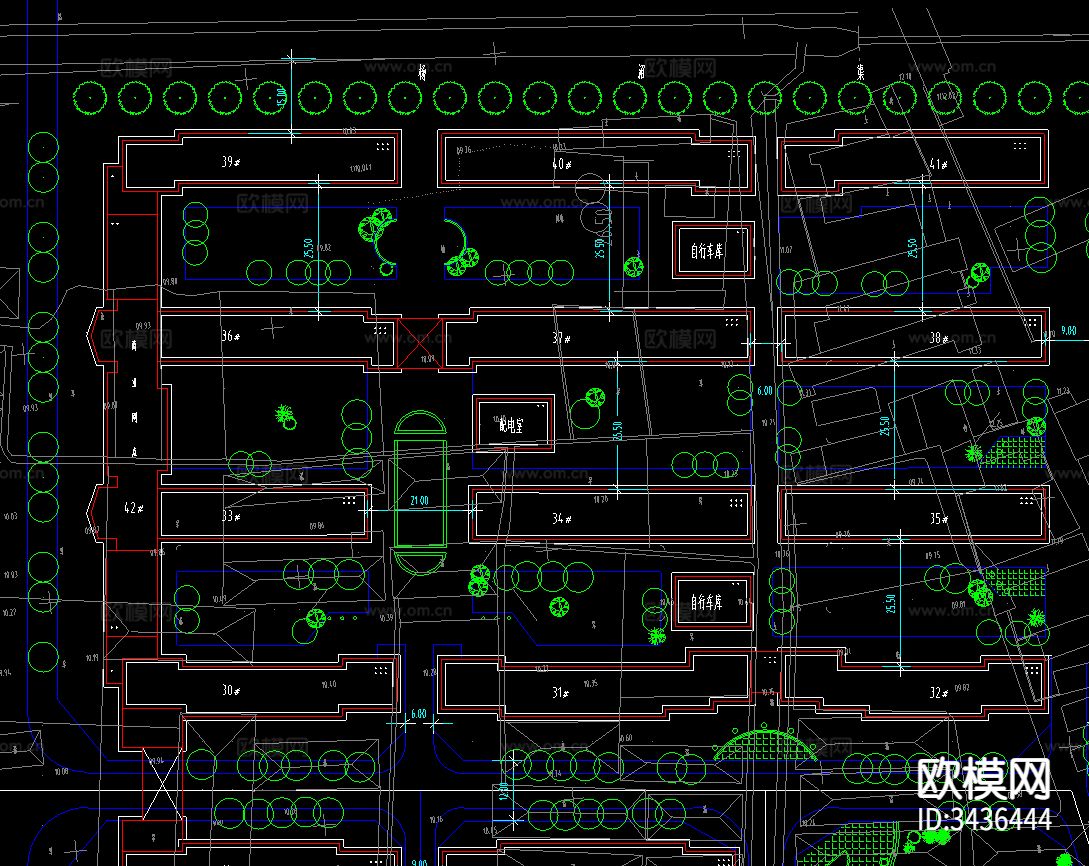 新苑小区CAD施工图下载（渲染图1）