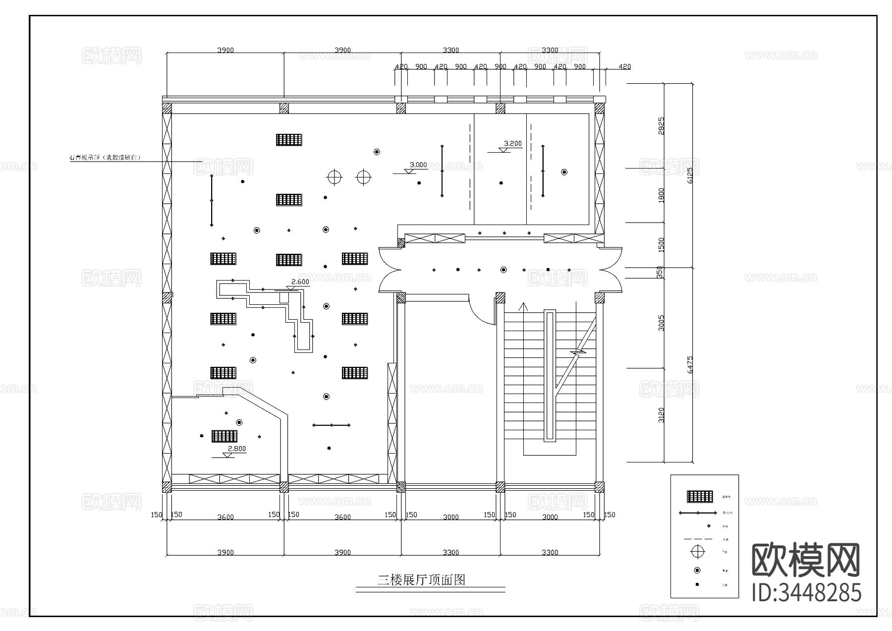 一套展示厅室内设计装修图cad施工图下载（渲染图7）