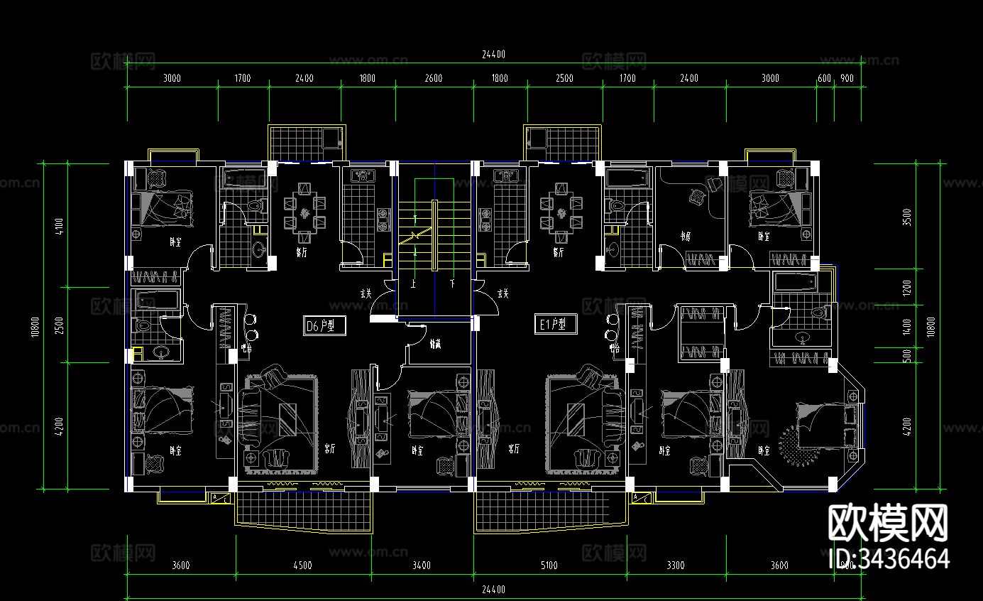 住宅新区CAD施工图下载（渲染图1）