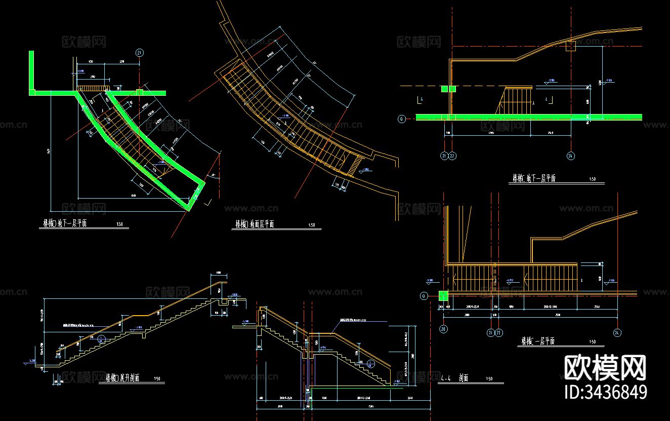 某大学广场建筑CAD施工图下载（渲染图4）