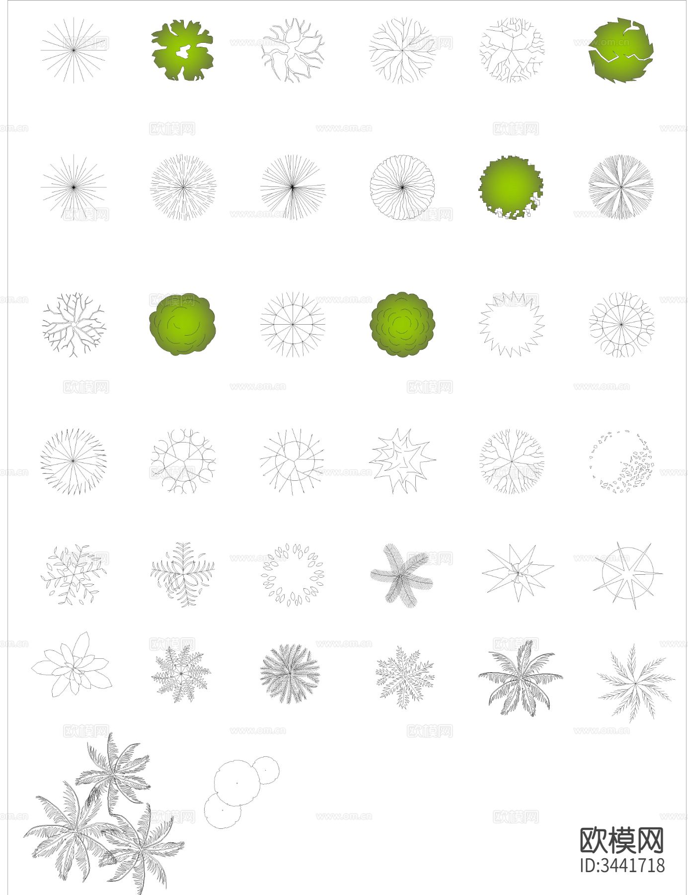 树木cad图库下载（渲染图1）