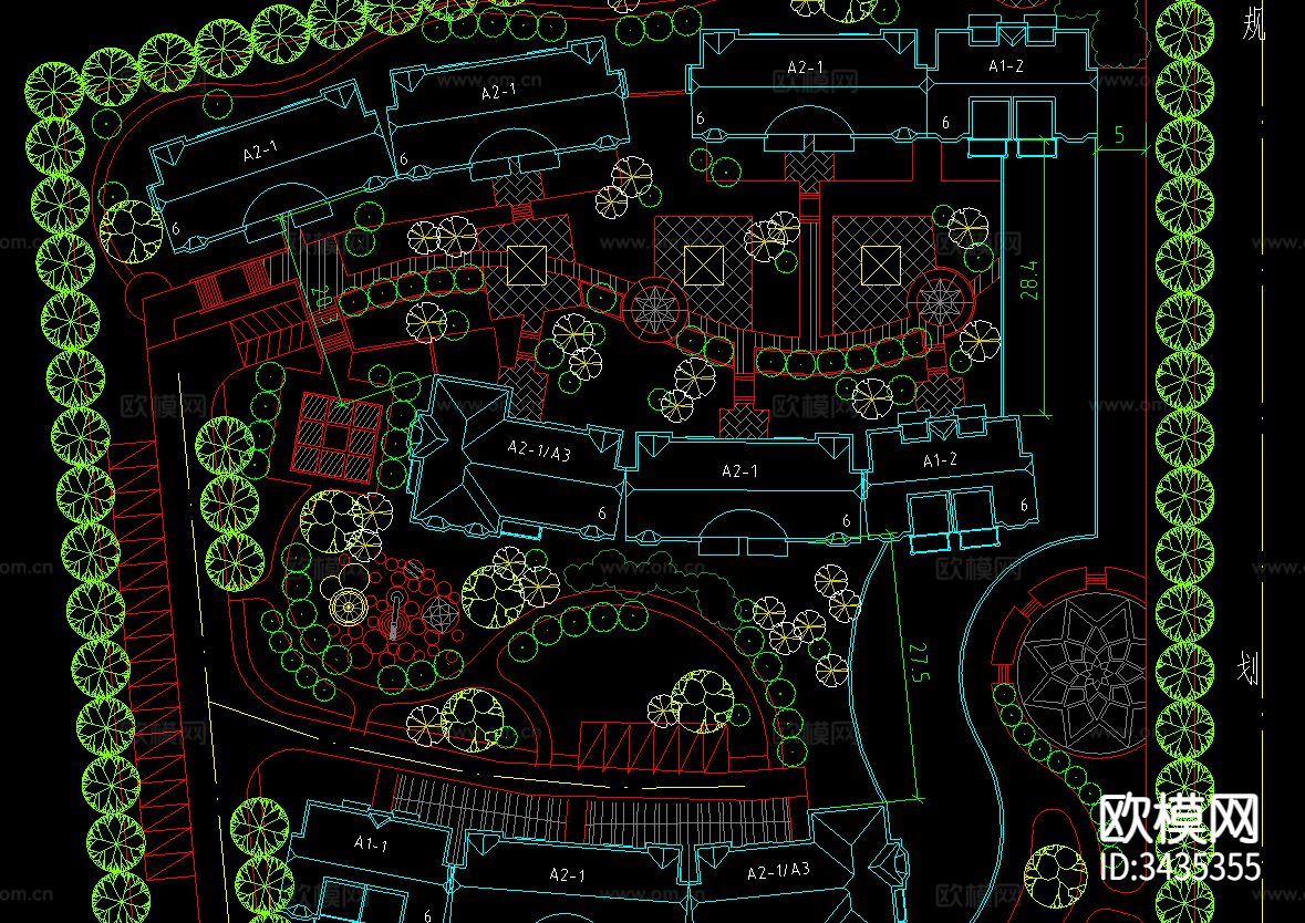 高档住宅CAD平面图下载（渲染图5）
