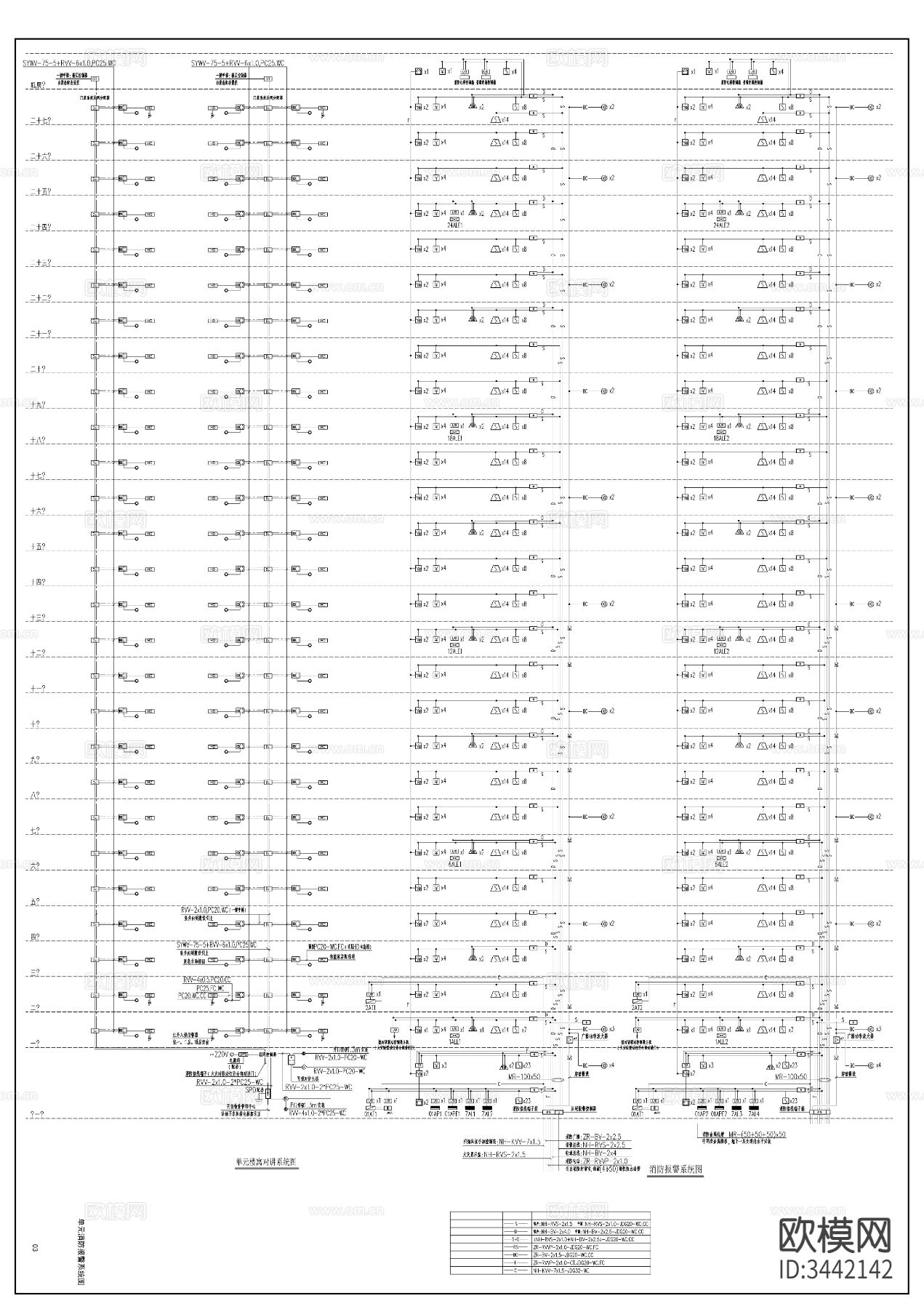 住宅小区电气CAD施工图下载（渲染图8）