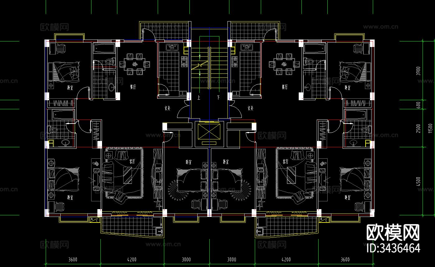 住宅新区CAD施工图下载（渲染图3）
